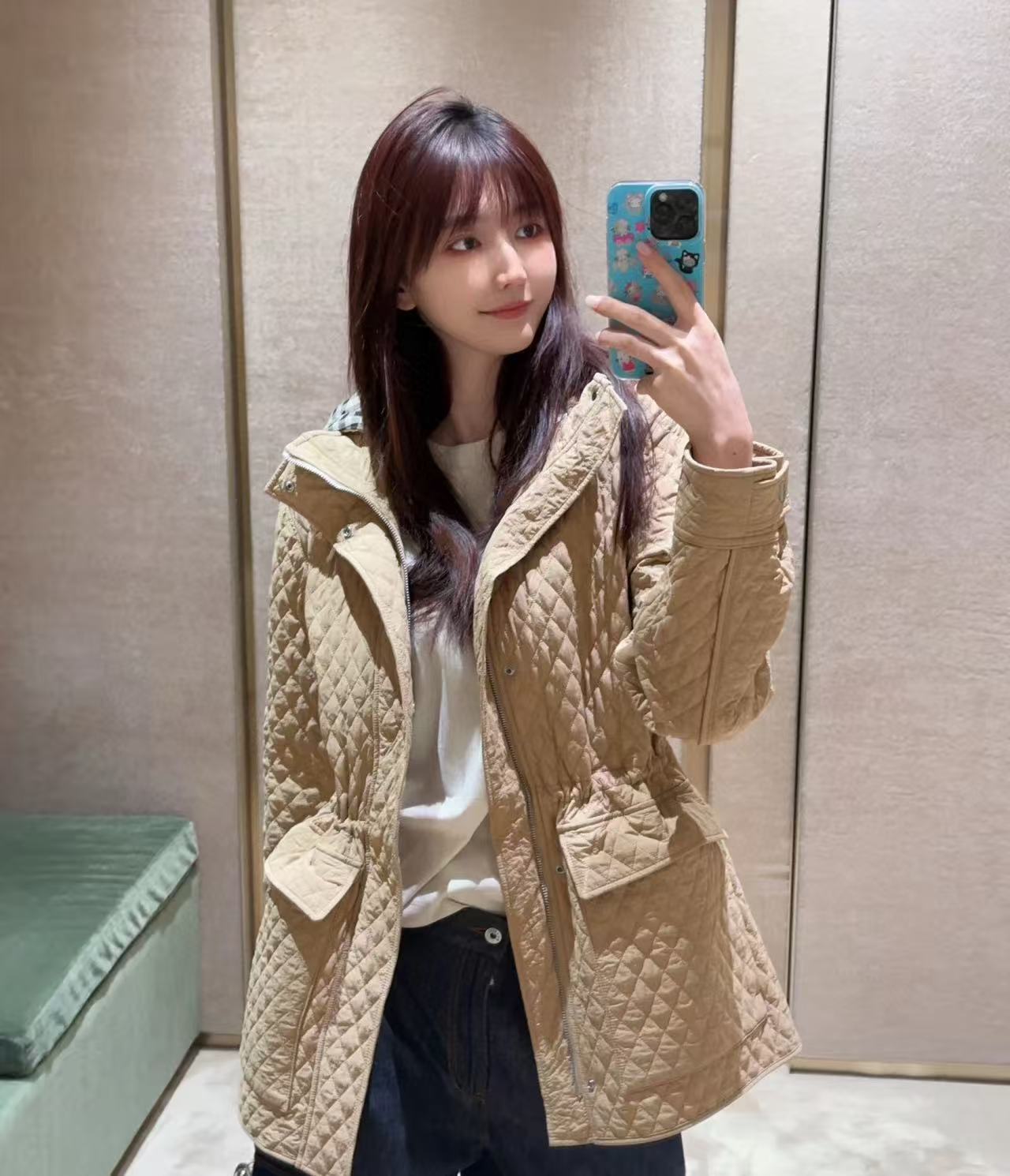 BUR8ERRY フード付きチェックジャケット【50％割引+送料無料】