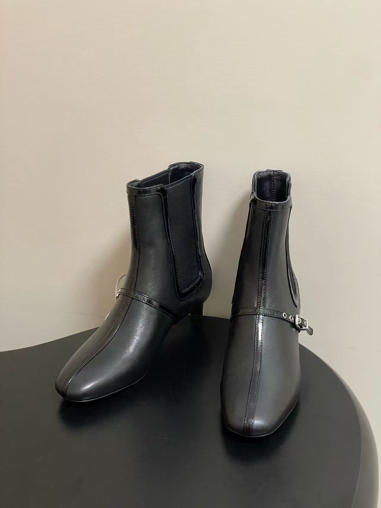 HERME5 高品質ローヒールのアンクルブーツ【50％割引+送料無料】