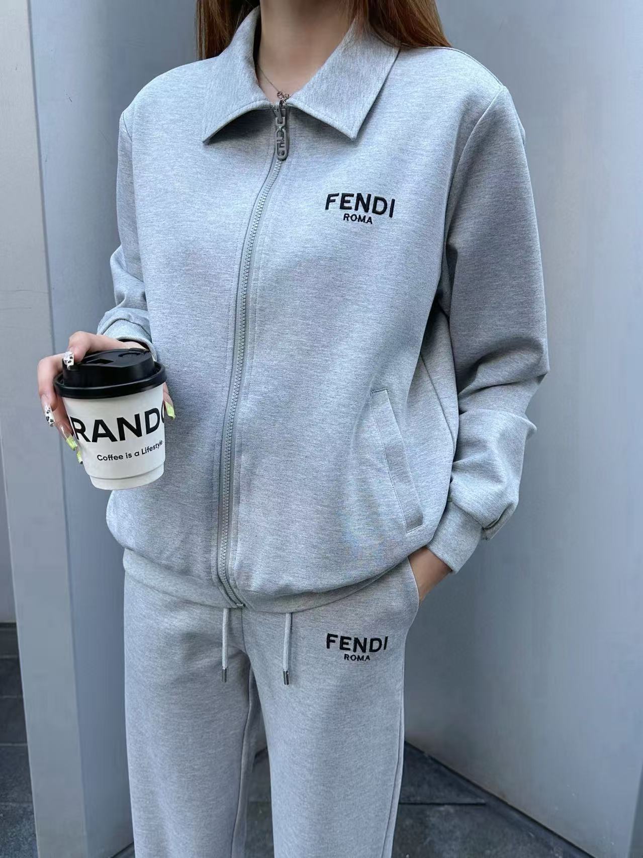 FEND1 リバーシブルジャケット＋トラウザーズ ツーピースセット【50％割引+送料無料】