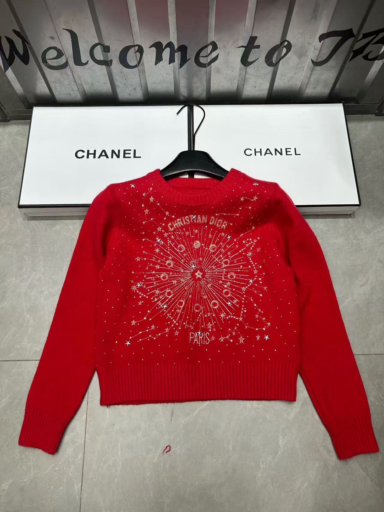 DIOR ラインストーン レター セーター【50％割引+送料無料】