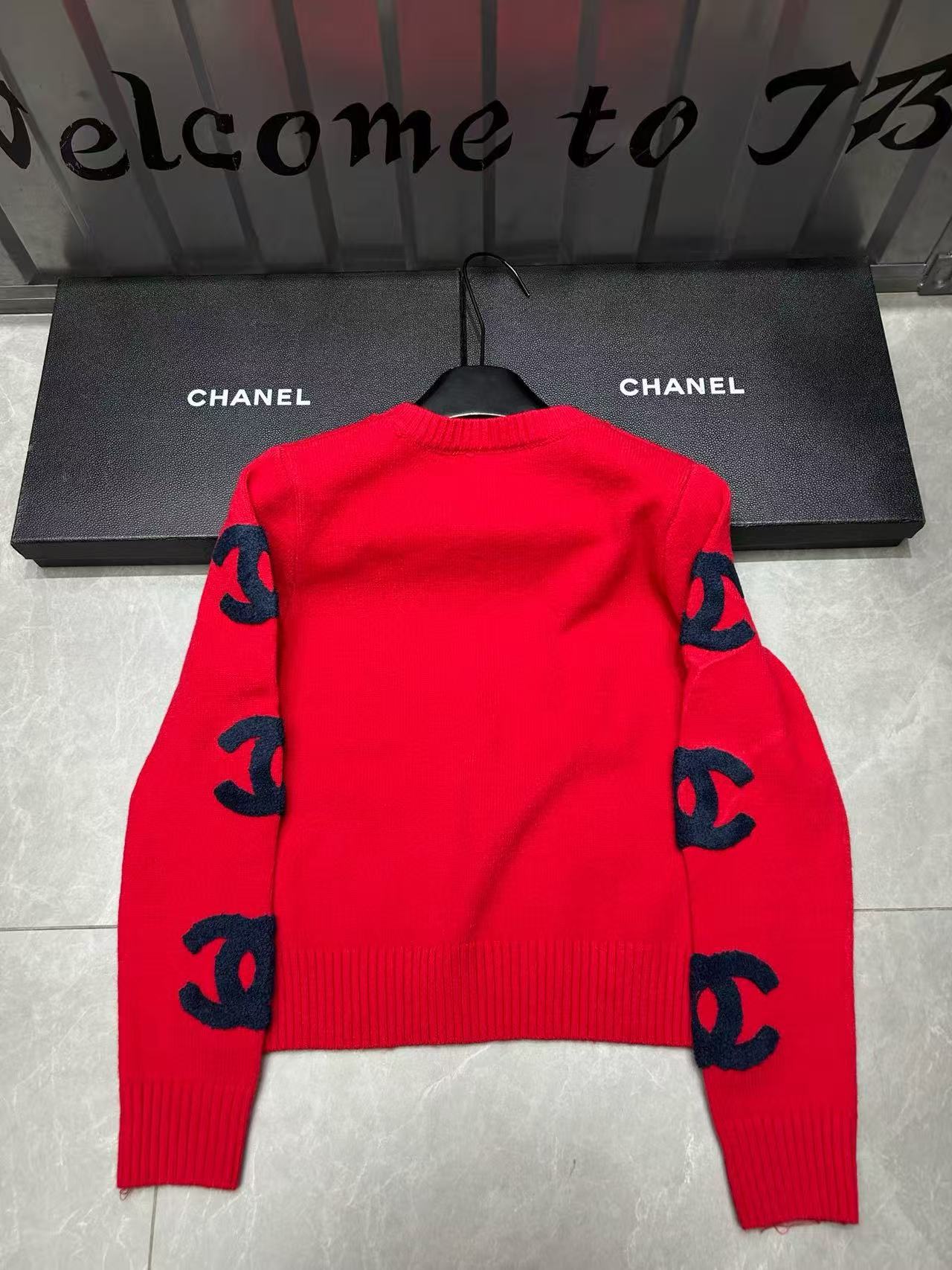 CHANE1 ダブルC ビーズウールセーター【50％割引+送料無料】