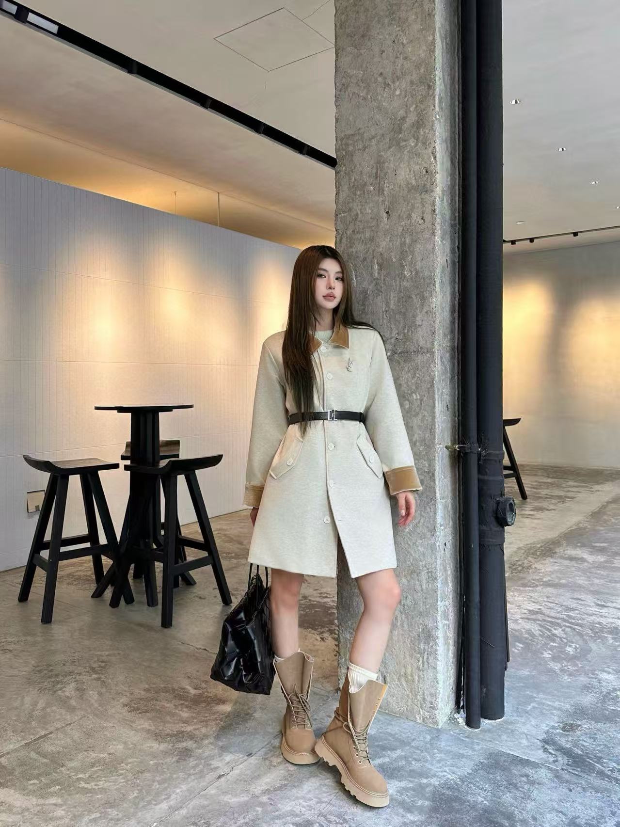 YSL ラペルタイウエストロングコート【50％割引+送料無料】