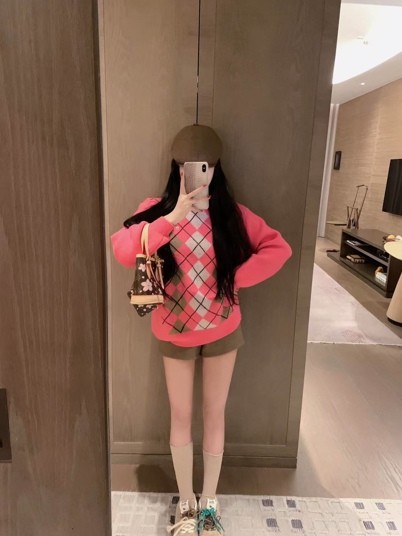 M1UM1U チェック柄セーター【50％割引+送料無料】