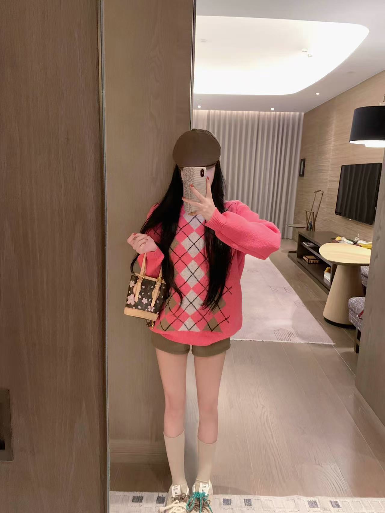 M1UM1U チェック柄セーター【50％割引+送料無料】