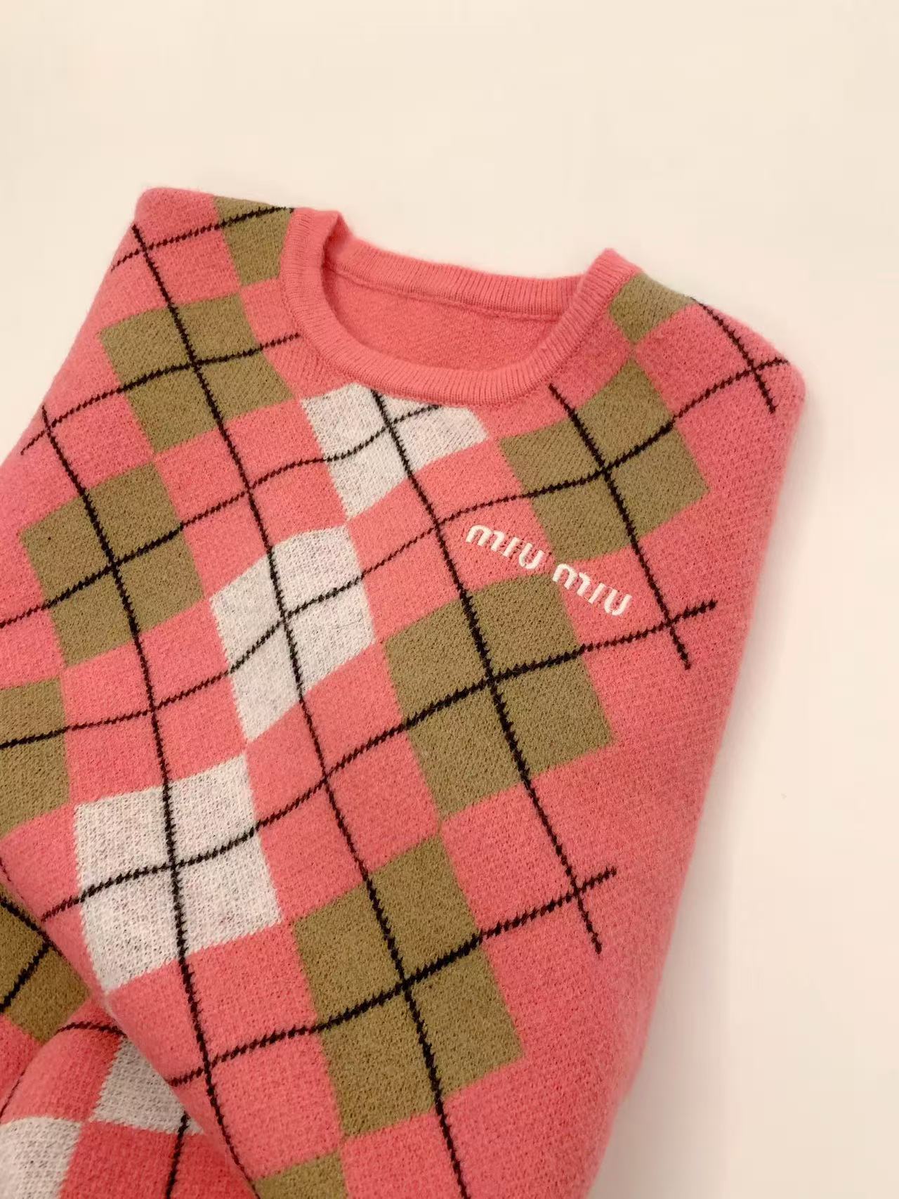 M1UM1U チェック柄セーター【50％割引+送料無料】
