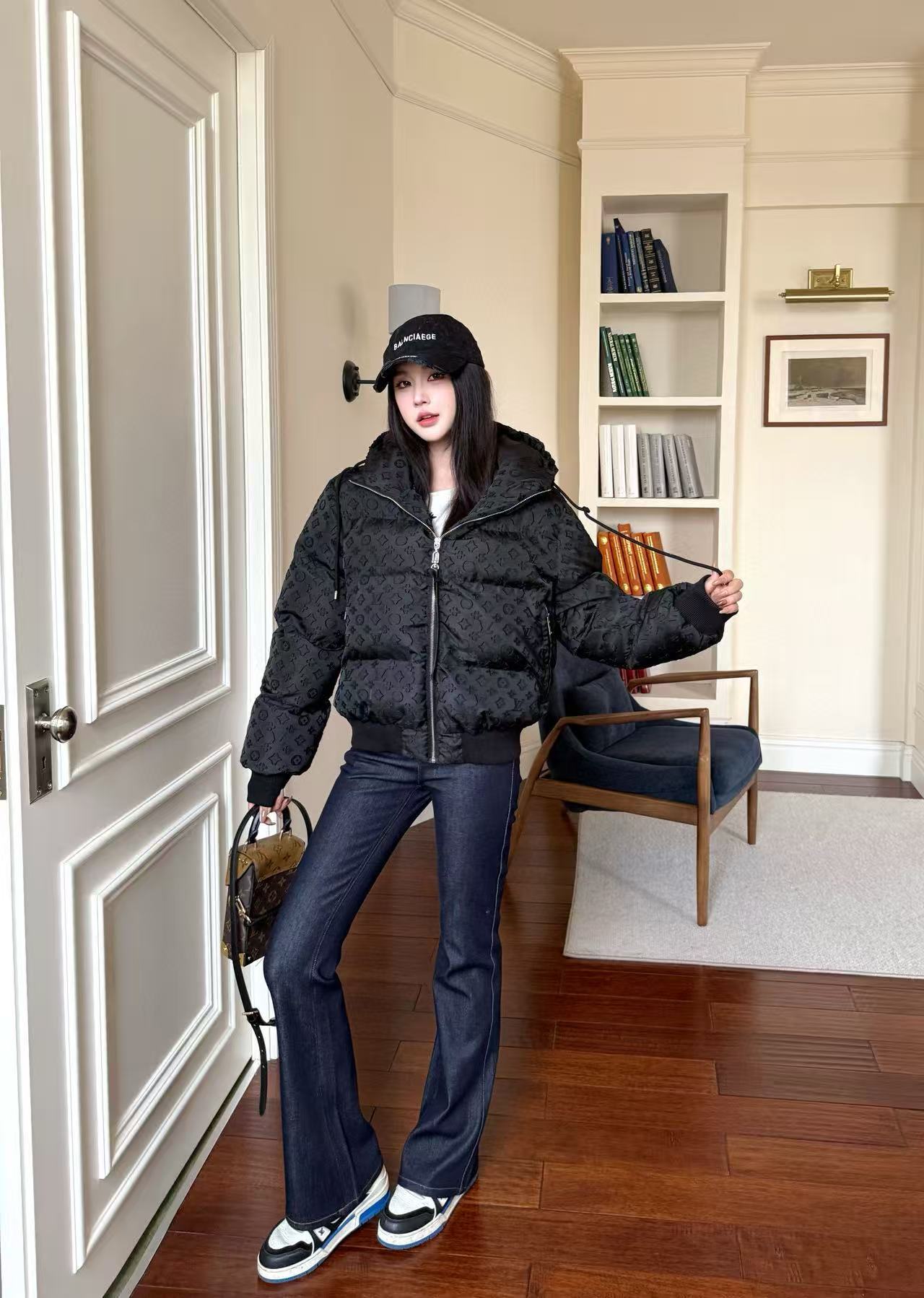 LVの高品質プリントダウンジャケット【50％割引+送料無料】