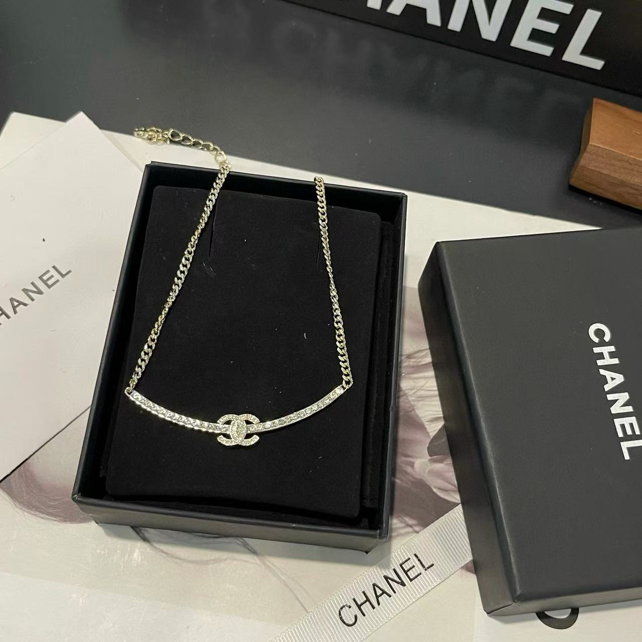 CHANE1 ダブルC ダイヤモンドネックレス【50％割引+送料無料】