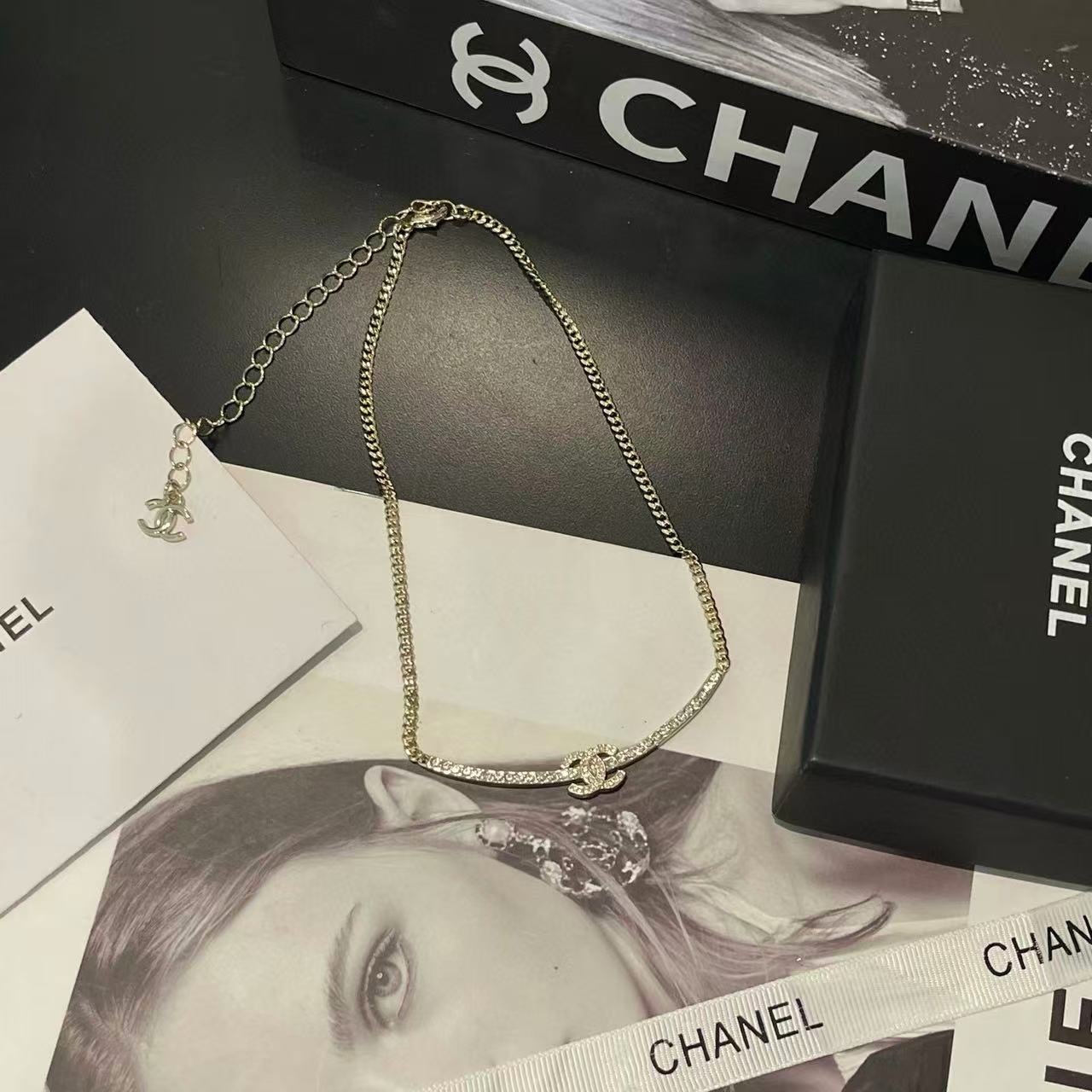 CHANE1 ダブルC ダイヤモンドネックレス【50％割引+送料無料】