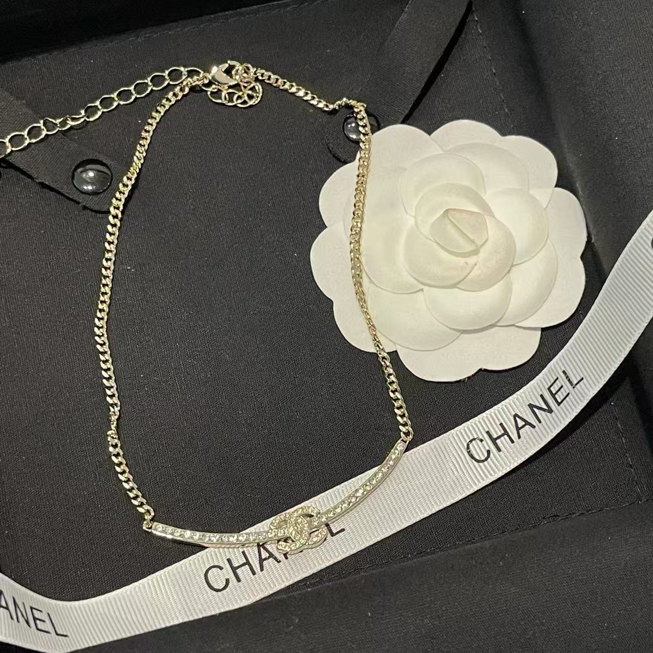 CHANE1 ダブルC ダイヤモンドネックレス【50％割引+送料無料】