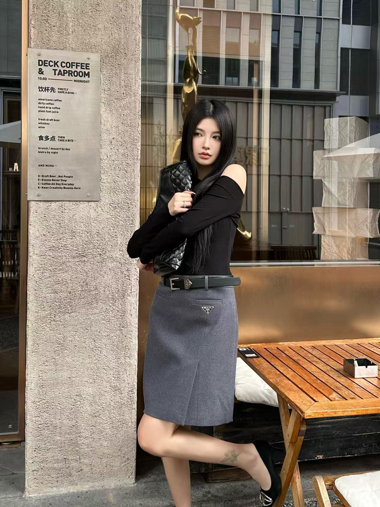 PR4DA ミニマリスト トライアングル ロゴ スカート【50％割引+送料無料】