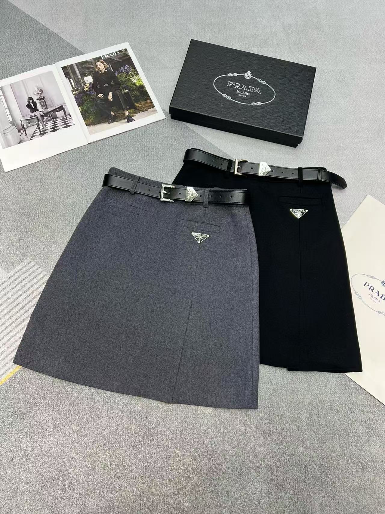 PR4DA ミニマリスト トライアングル ロゴ スカート【50％割引+送料無料】