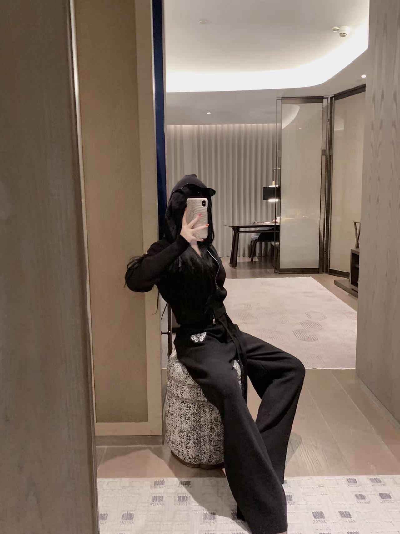 Chr0me Hearts ニットフードジャケット + パンツ ツーピースセット【50％割引+送料無料】