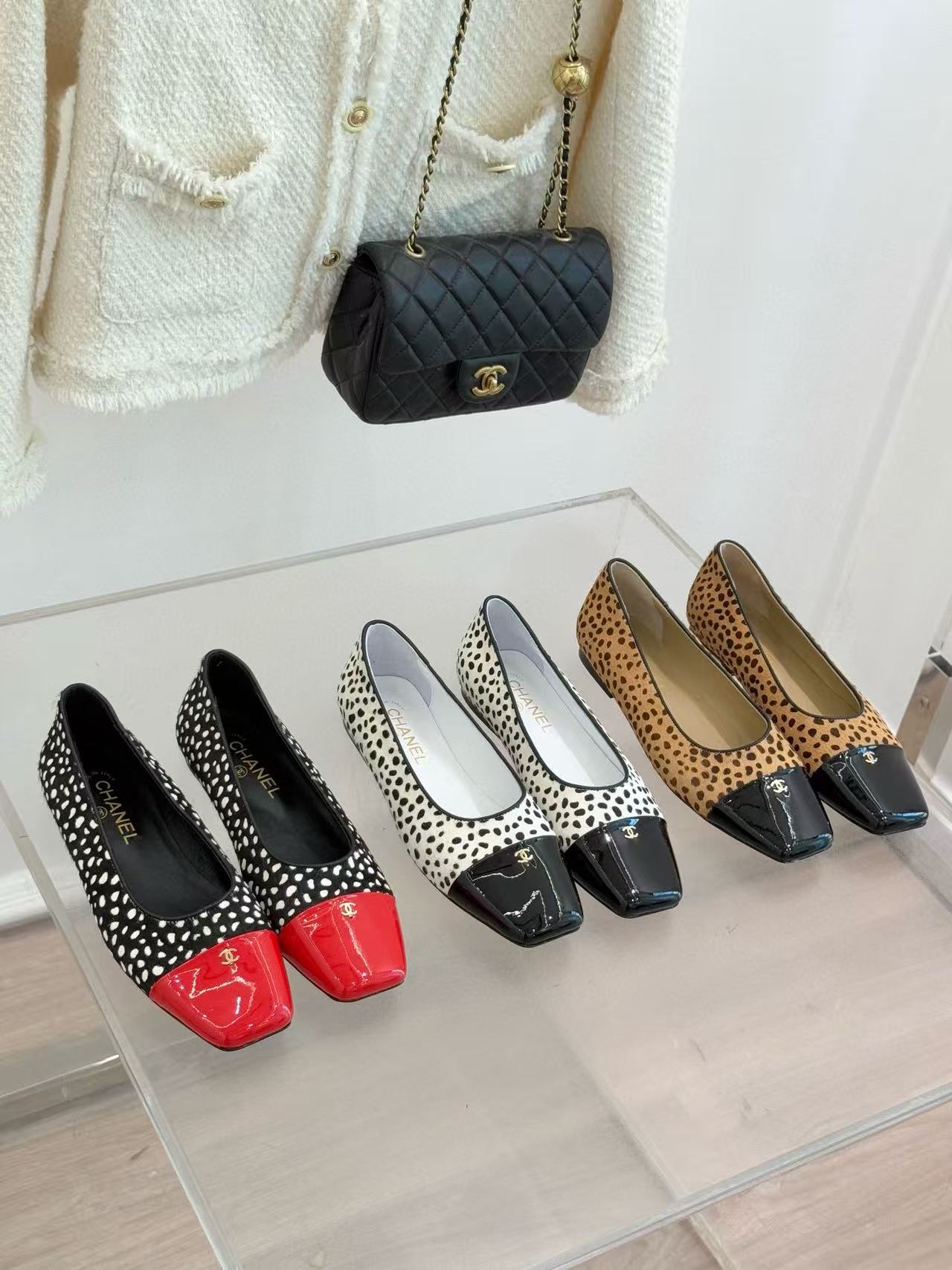 CHANE1 上質なスクエアトゥ レオパード柄フラットシューズ【50％割引+送料無料】