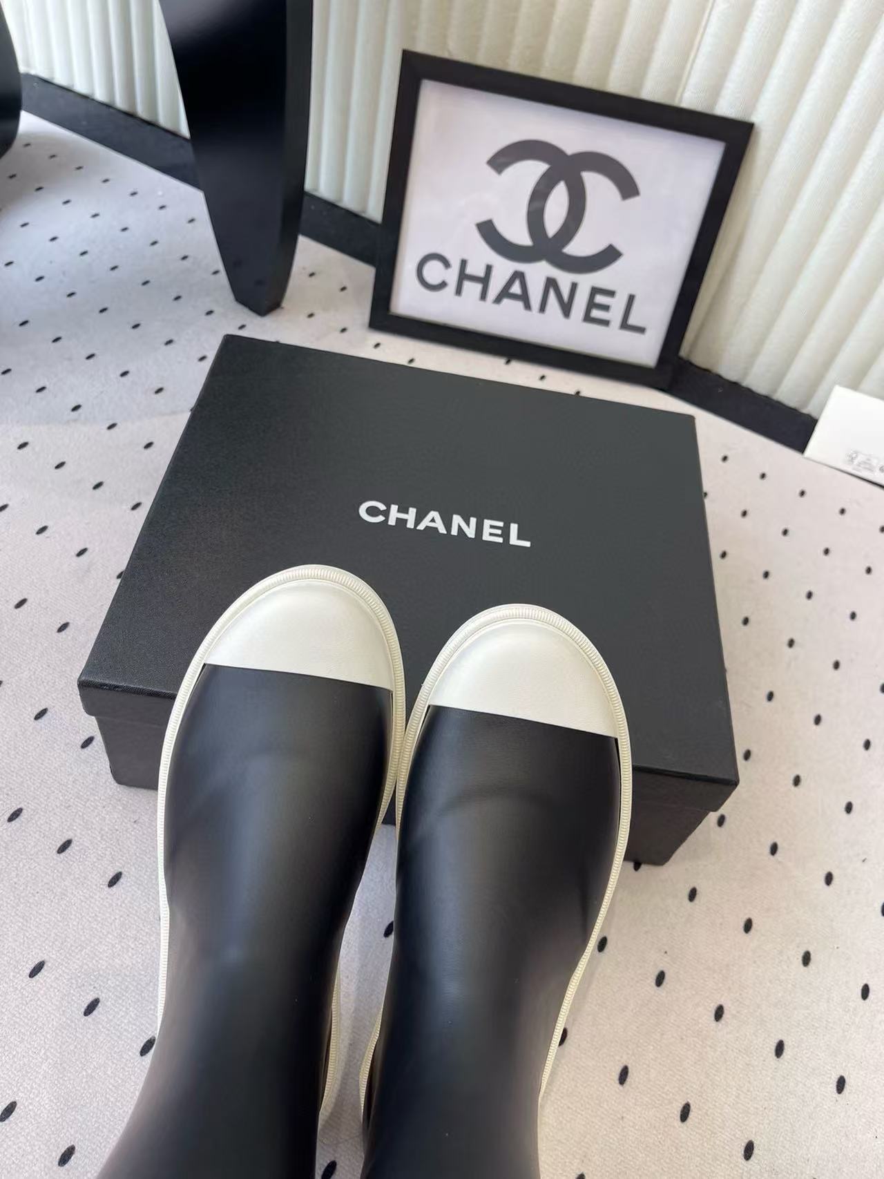 CHANE1 高品質カラーブロックダブルCレインブーツ【50％割引+送料無料】