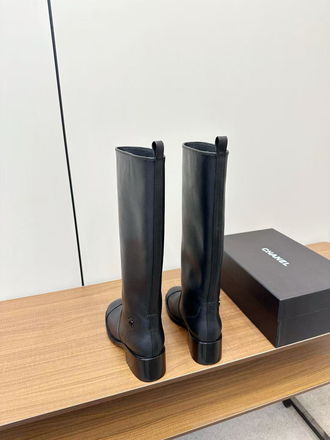 CHANE1 高品質シンプルダブルCレザーサイハイブーツ【50％割引+送料無料】