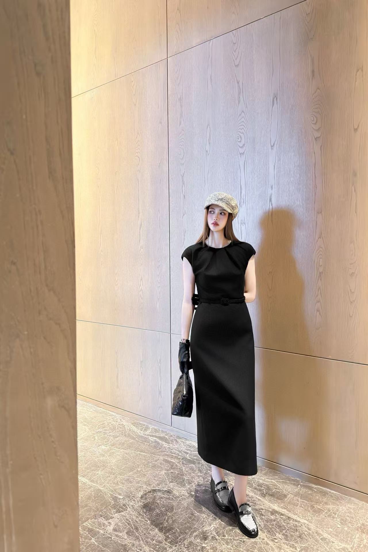 DIOR シンプル プリーツ ノースリーブ ドレス【50％割引+送料無料】