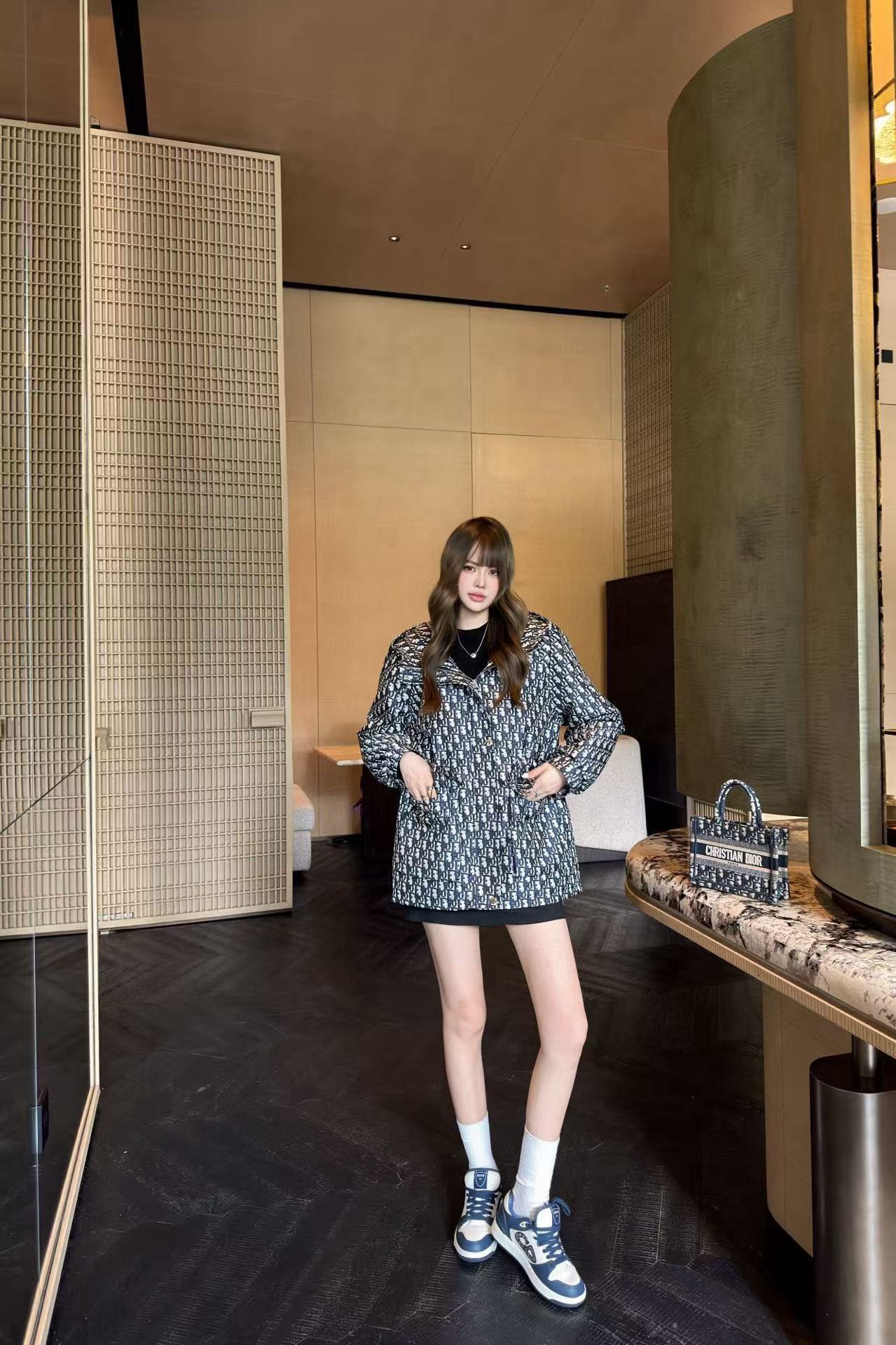 DIOR フード付きジャカード ドローストリング コットン ジャケット【50％割引+送料無料】