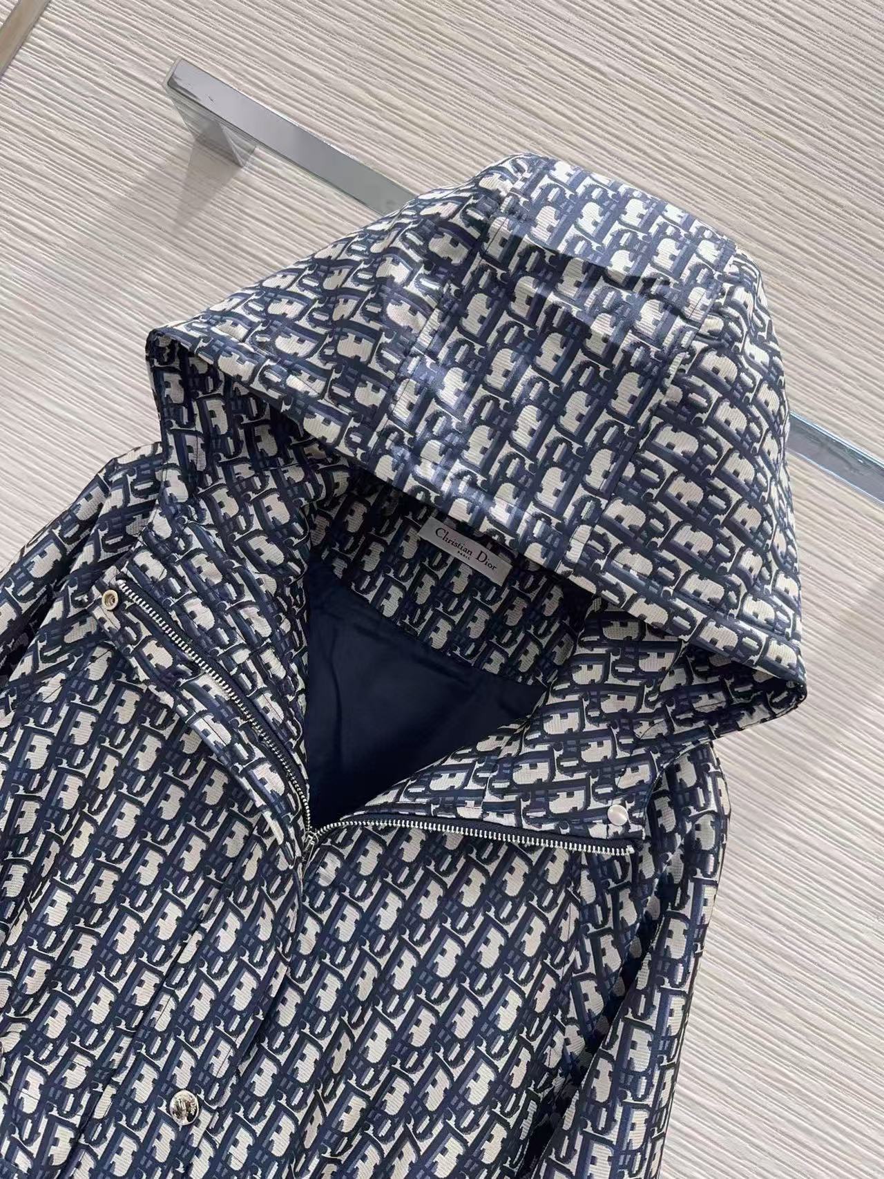 DIOR フード付きジャカード ドローストリング コットン ジャケット【50％割引+送料無料】