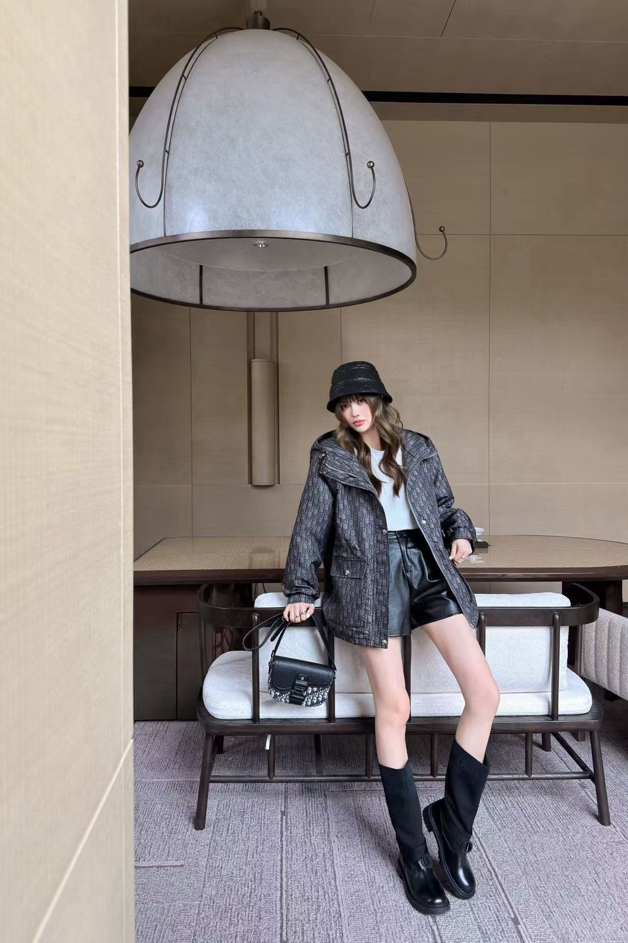 DIOR フード付きジャカード ツーポケット ジャケット【50％割引+送料無料】