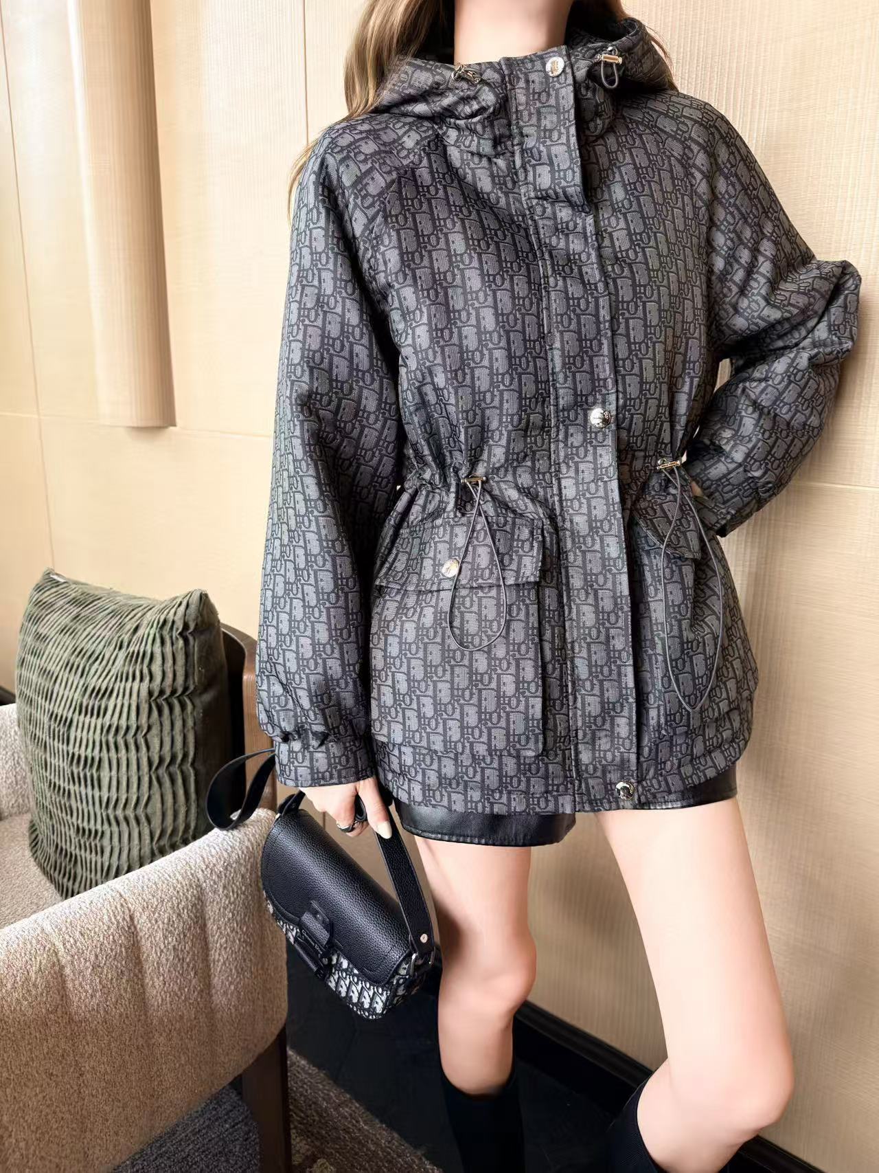 DIOR フード付きジャカード ツーポケット ジャケット【50％割引+送料無料】