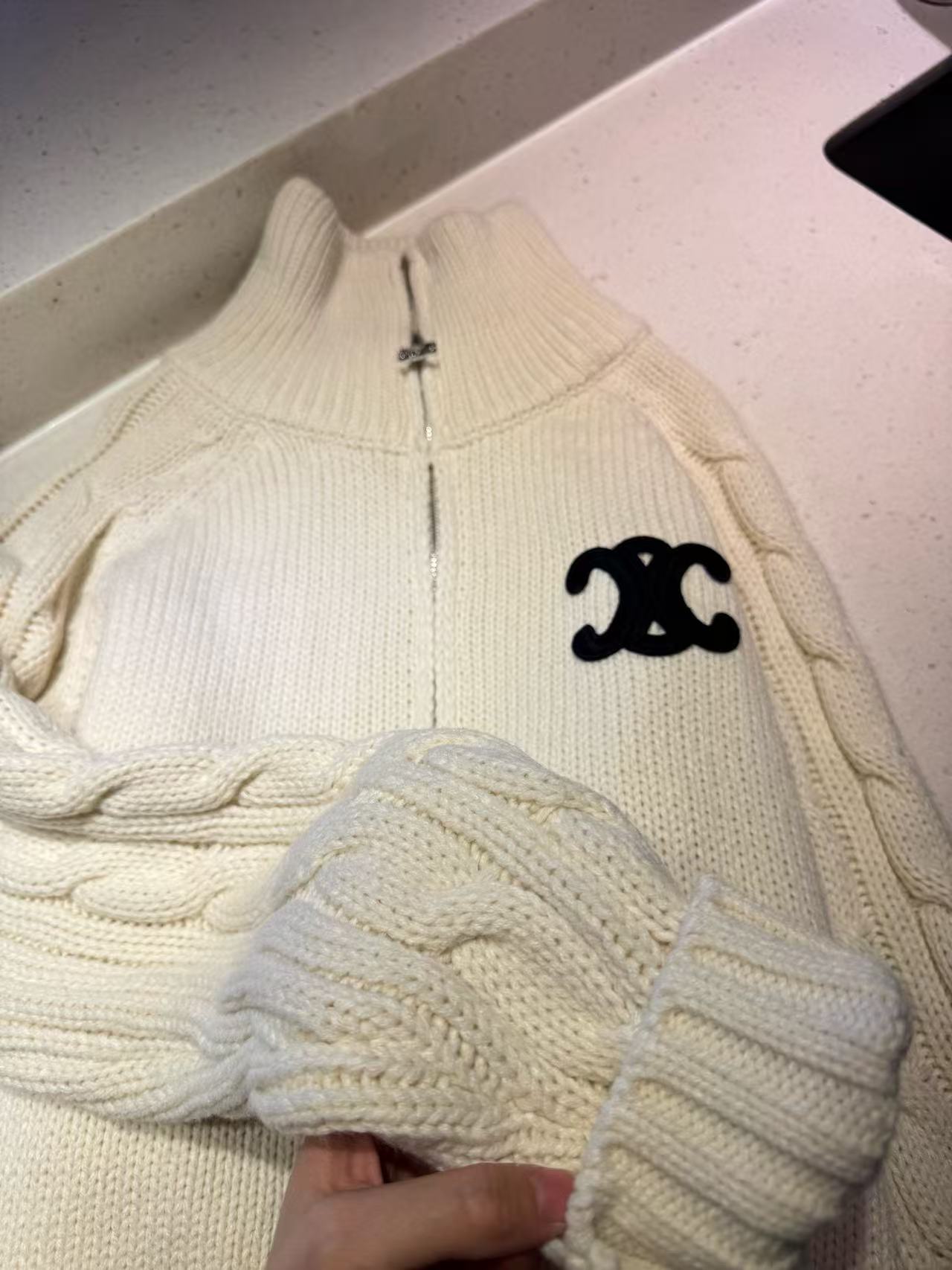 CEL1NE 凱旋門ジッパーウールカーディガン【50％割引+送料無料】