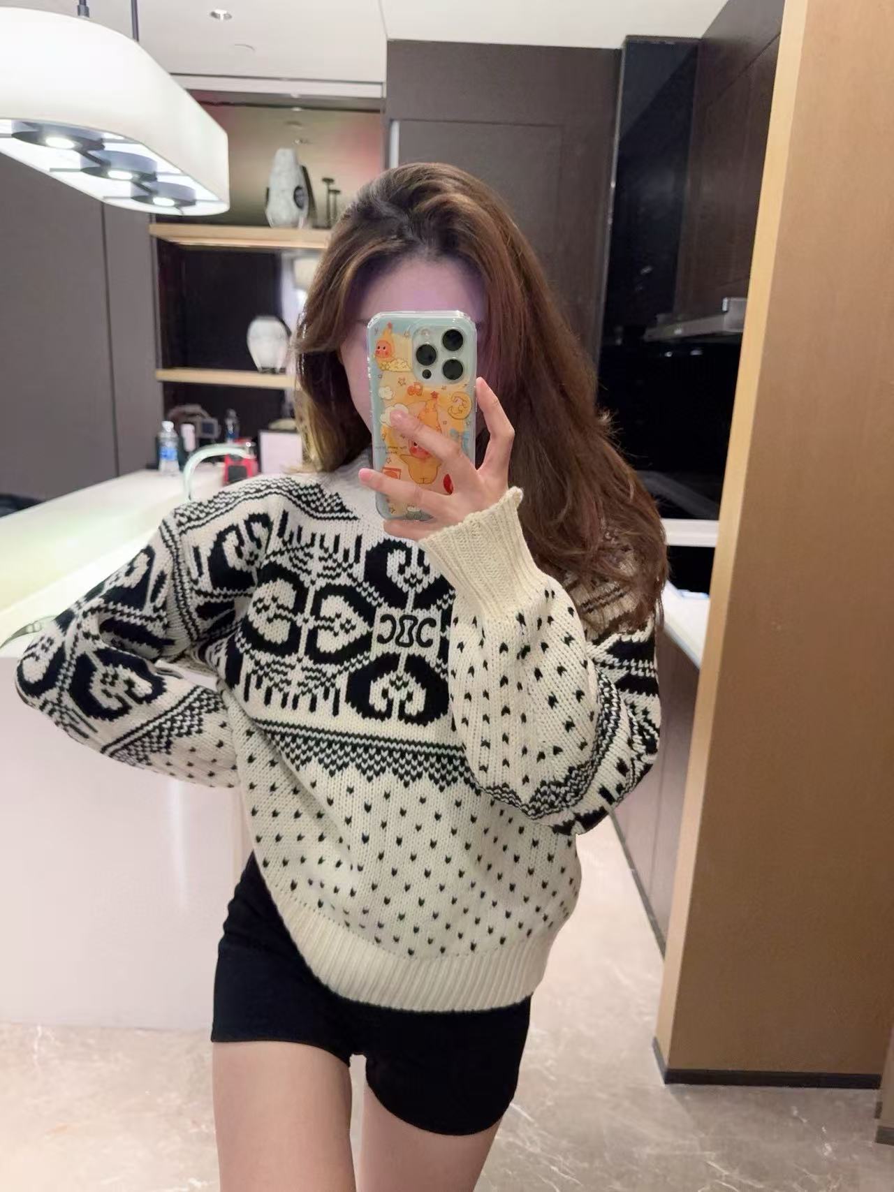 CEL1NE 凱旋門カラーブロックセーター【50％割引+送料無料】