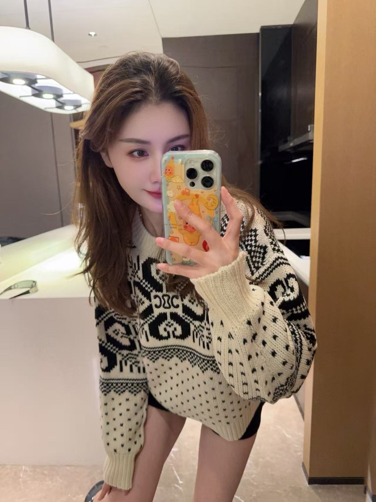 CEL1NE 凱旋門カラーブロックセーター【50％割引+送料無料】