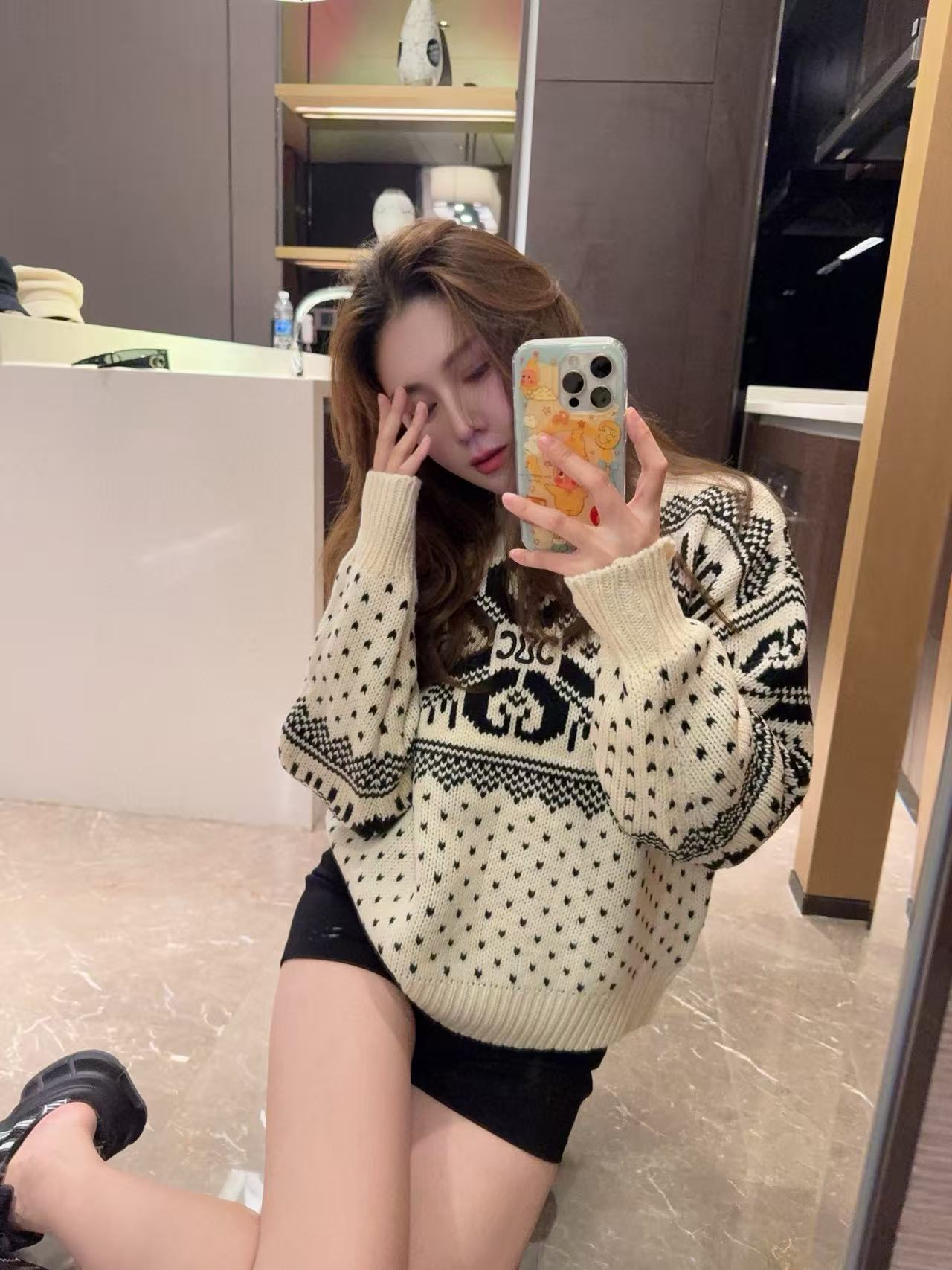 CEL1NE 凱旋門カラーブロックセーター【50％割引+送料無料】