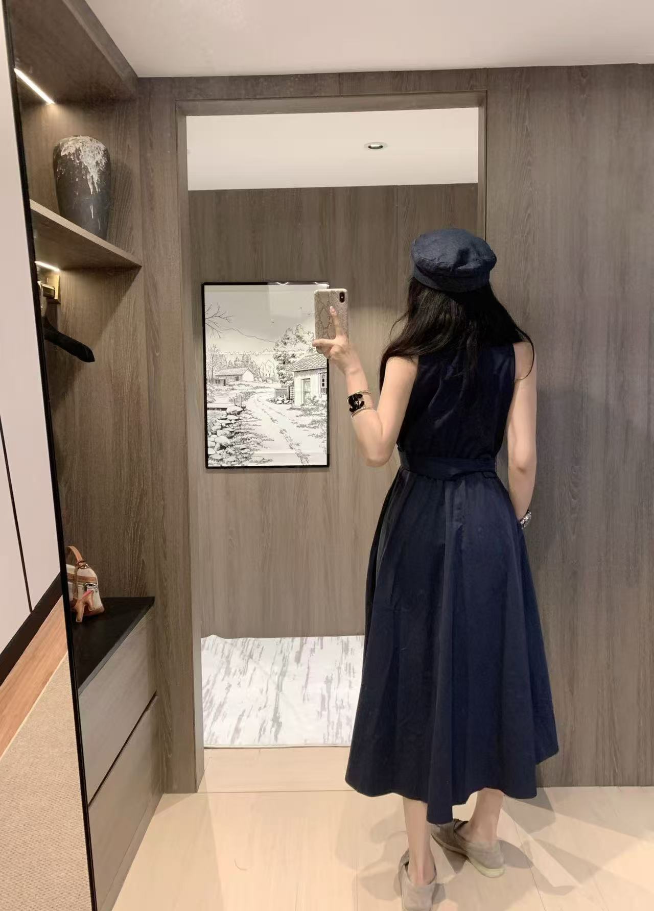 DIOR メタルボタン ノースリーブ ドレス【50％割引+送料無料】