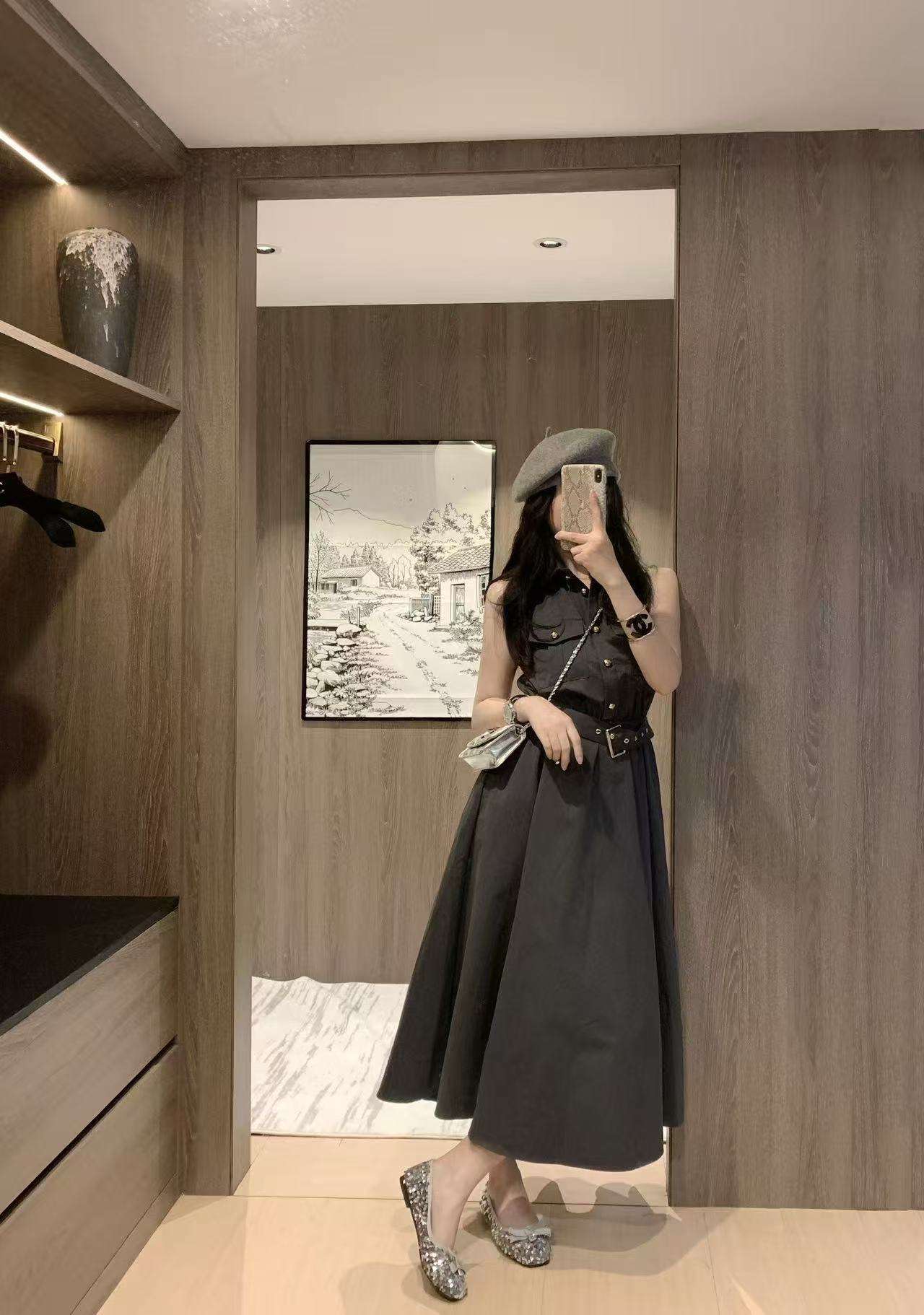 DIOR メタルボタン ノースリーブ ドレス【50％割引+送料無料】