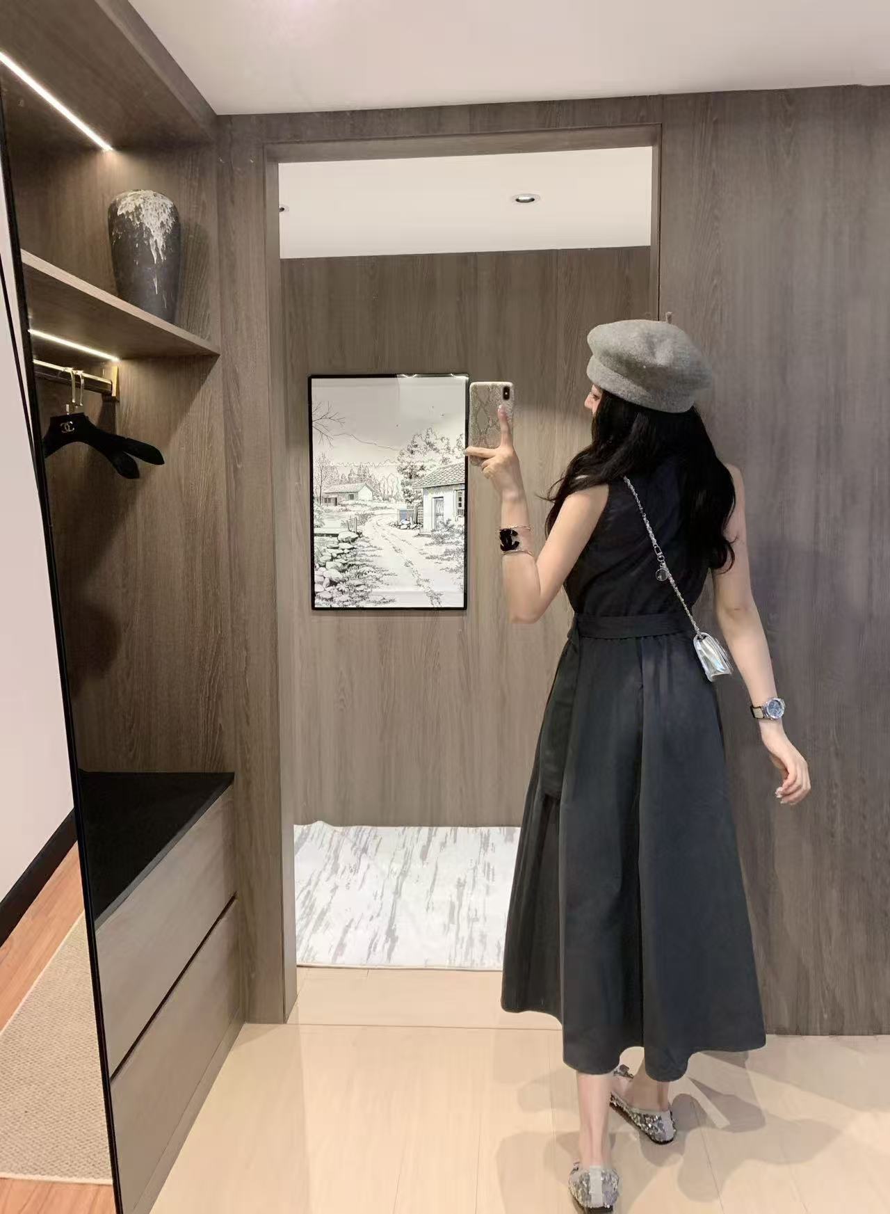 DIOR メタルボタン ノースリーブ ドレス【50％割引+送料無料】