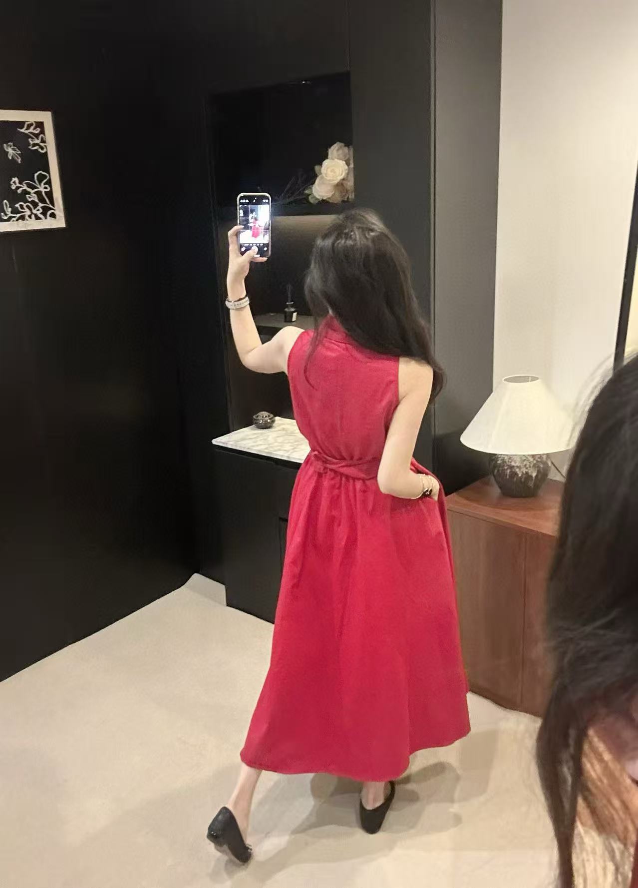 DIOR メタルボタン ノースリーブ ドレス【50％割引+送料無料】