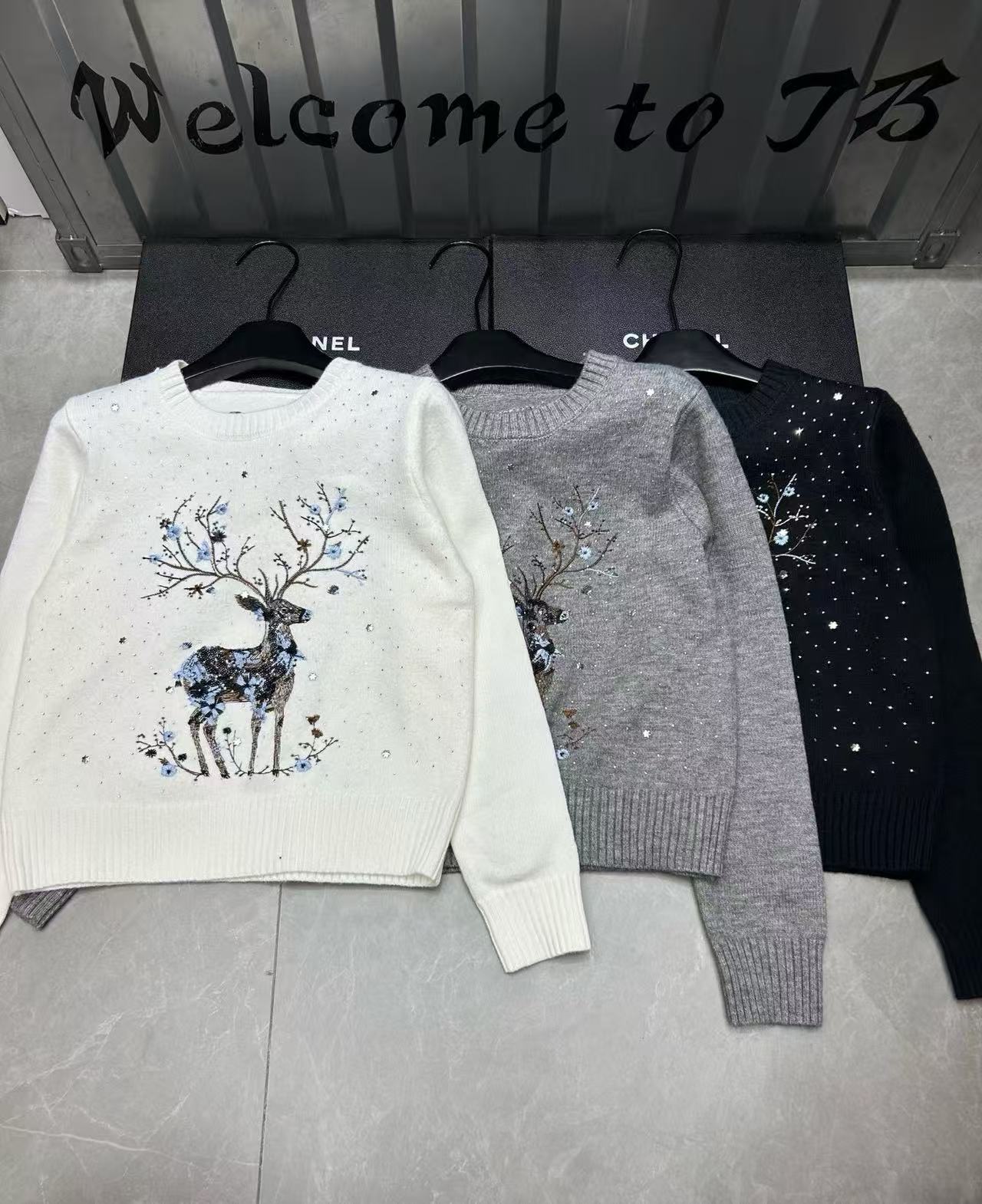 DI0RCD ラインストーン ディア セーター【50％割引+送料無料】