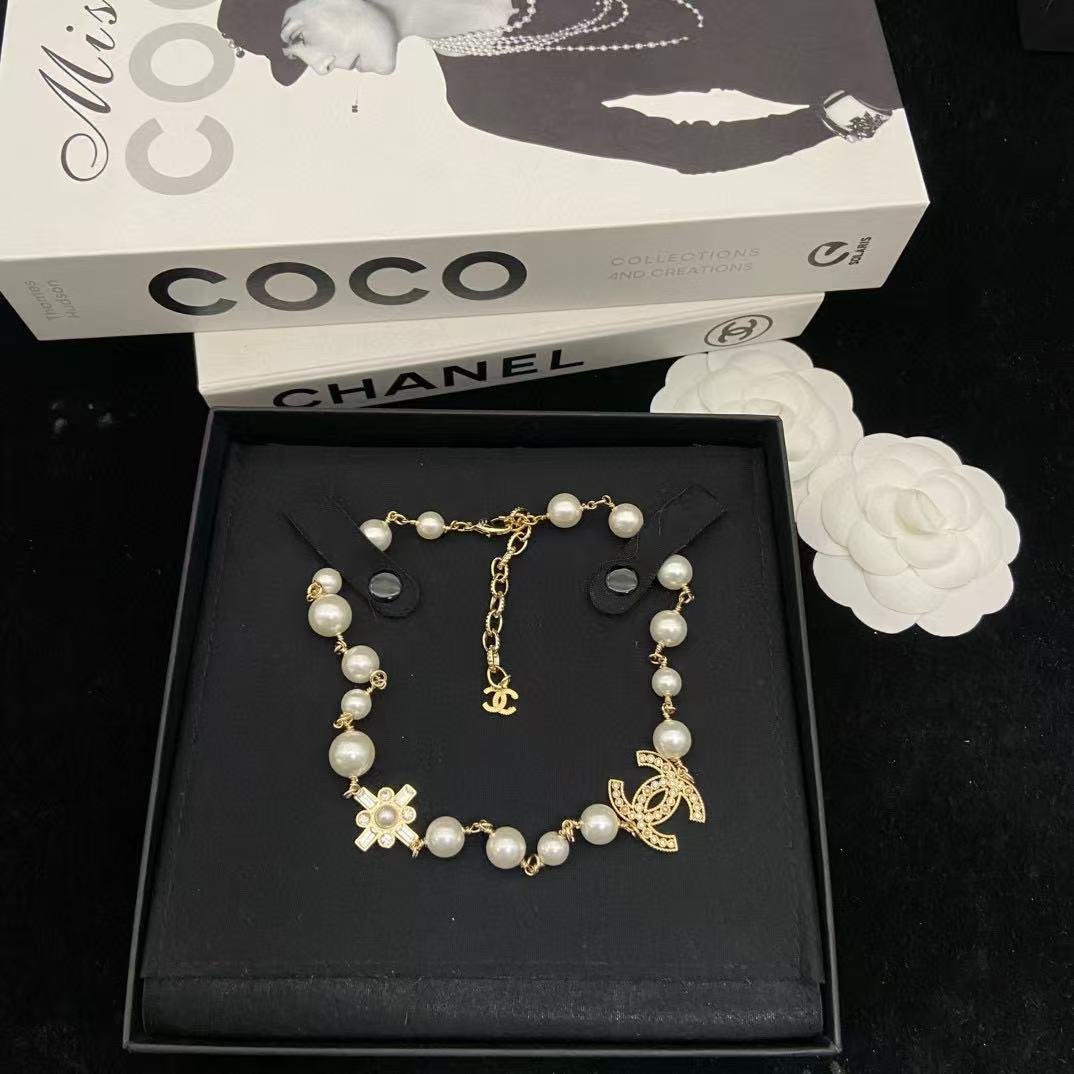 CHANE1 パール ダブルC ネックレス【50％割引+送料無料】