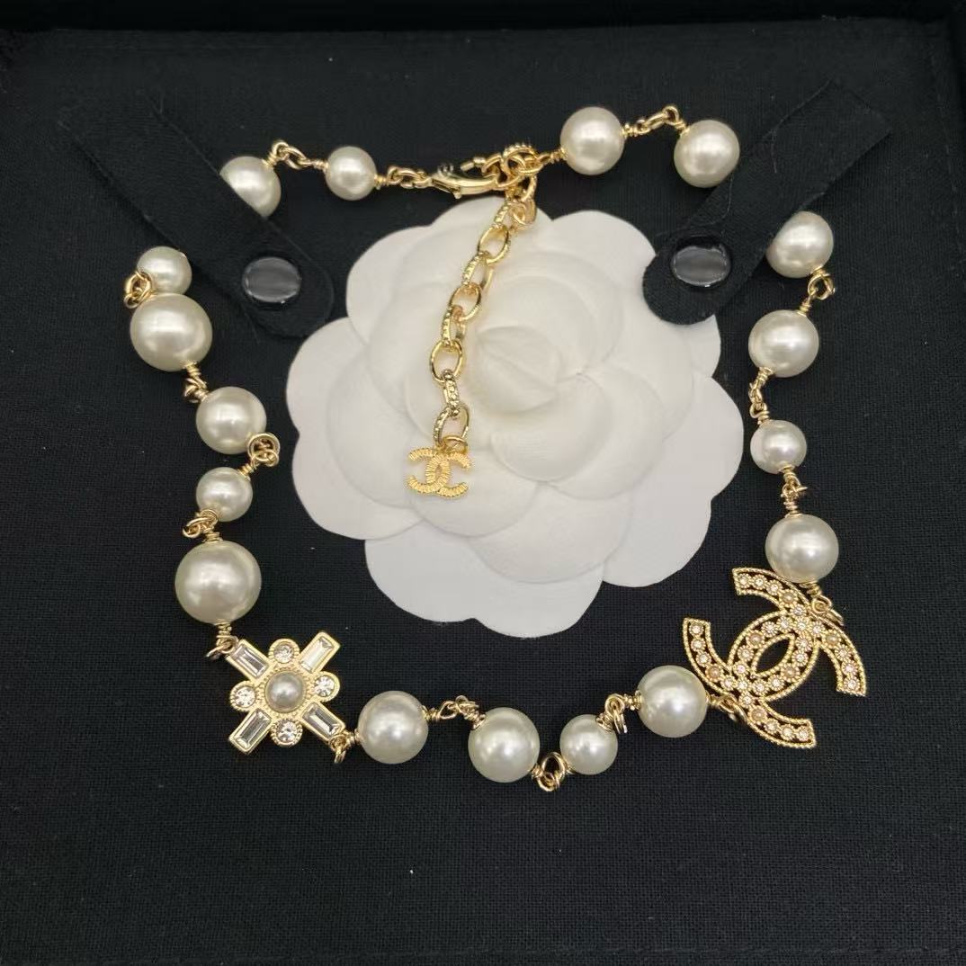 CHANE1 パール ダブルC ネックレス【50％割引+送料無料】