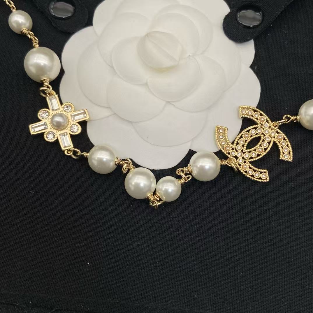 CHANE1 パール ダブルC ネックレス【50％割引+送料無料】