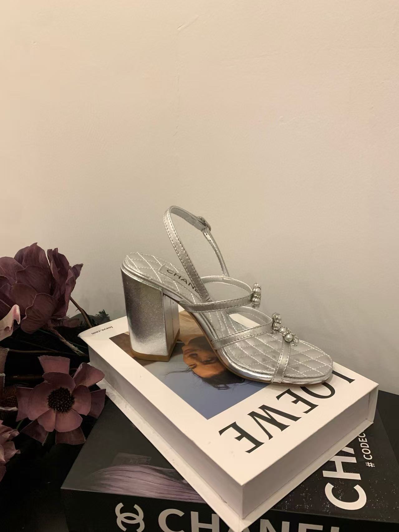 CHANE1 高品質パールフラワーハイヒールサンダル【50％割引+送料無料】