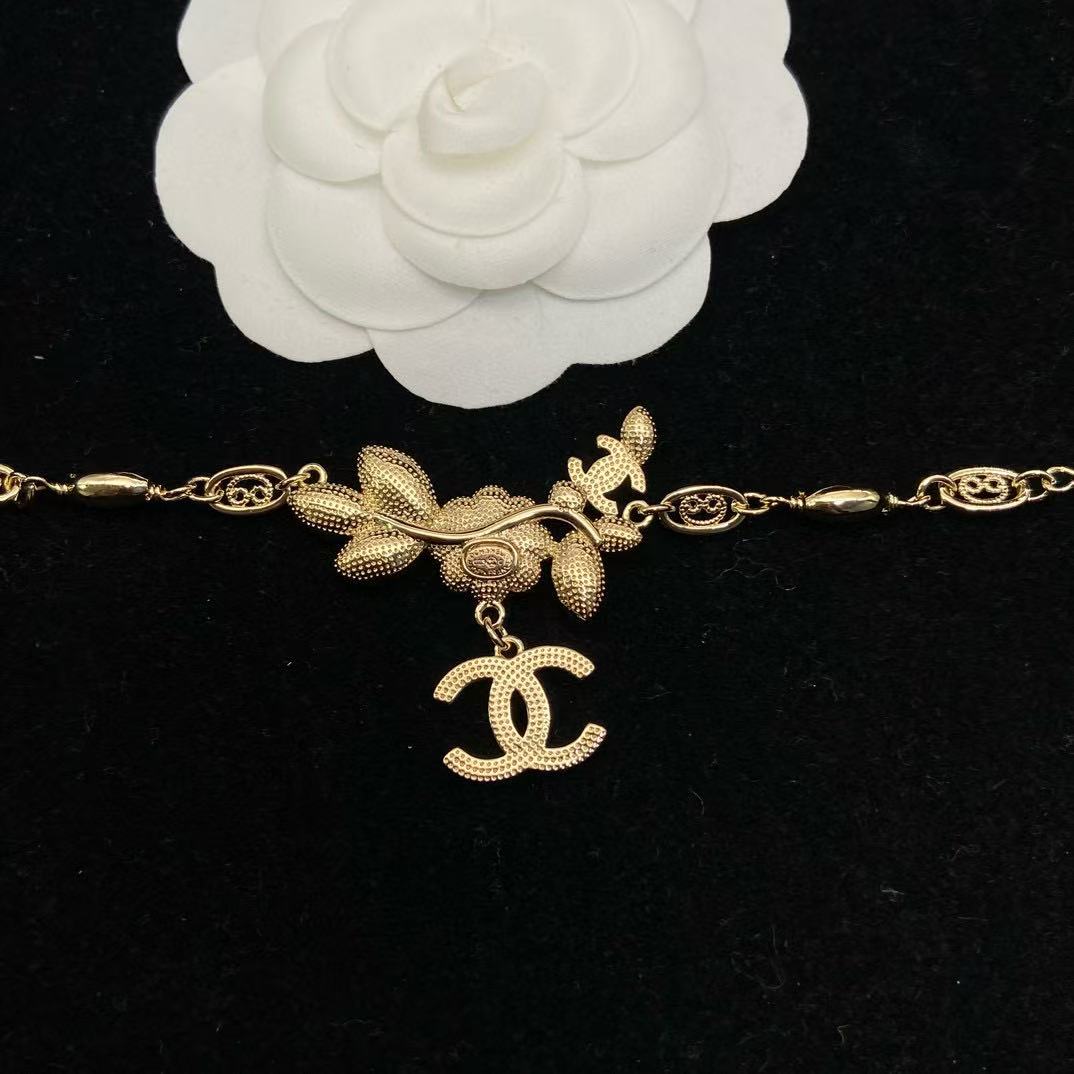 CHANE1 ダブルC ダイヤモンド＆パールブレスレット【50％割引+送料無料】