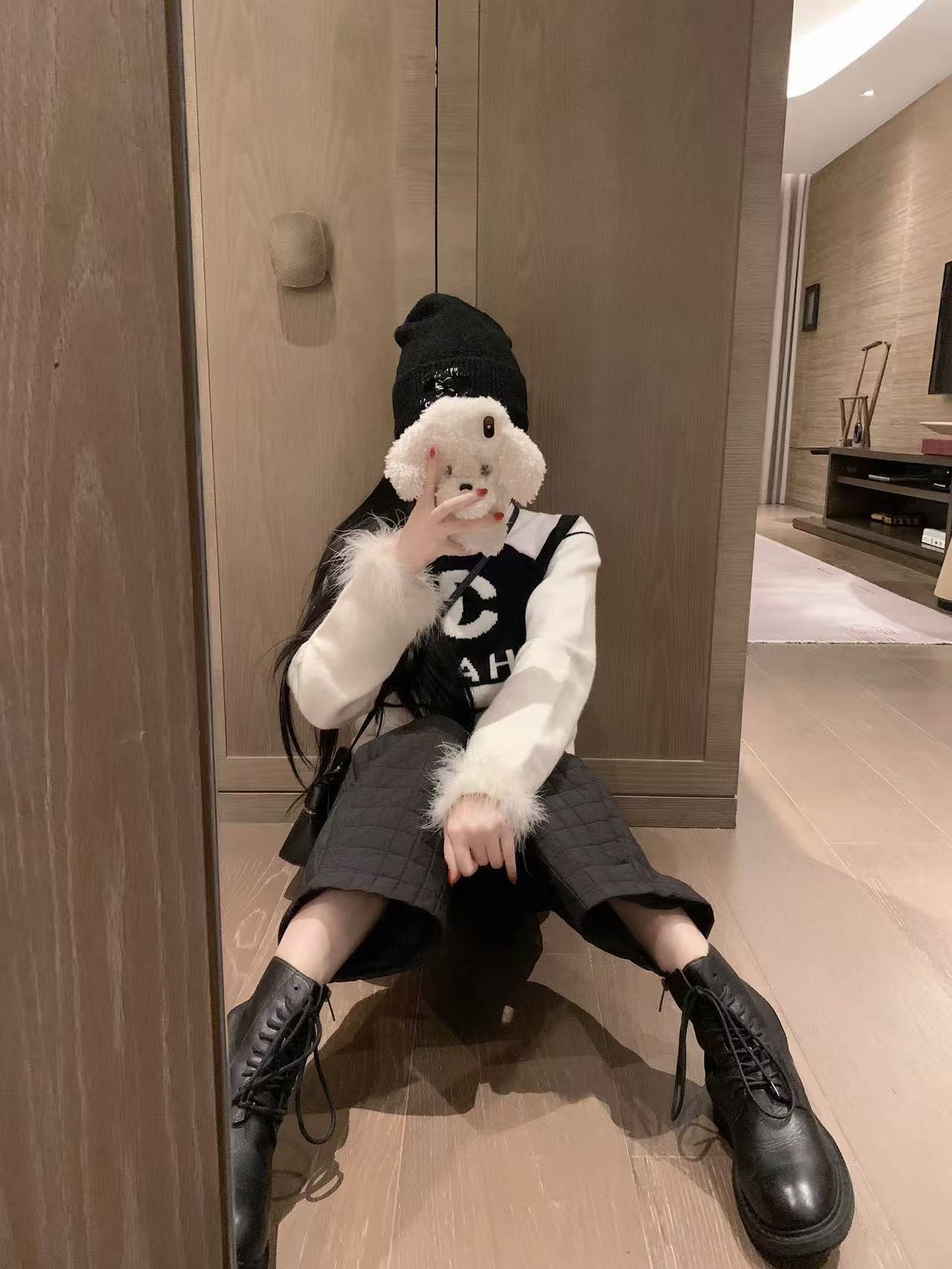 CHANE1 カラーブロック ダブルC セーター【50％割引+送料無料】