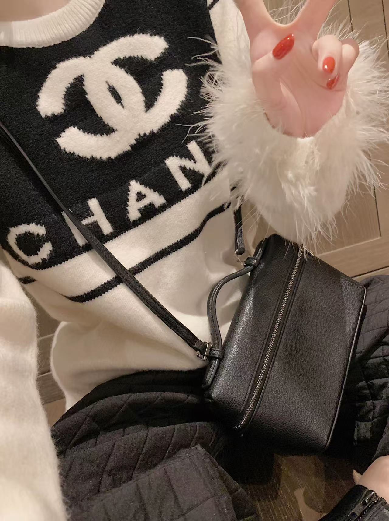 CHANE1 カラーブロック ダブルC セーター【50％割引+送料無料】