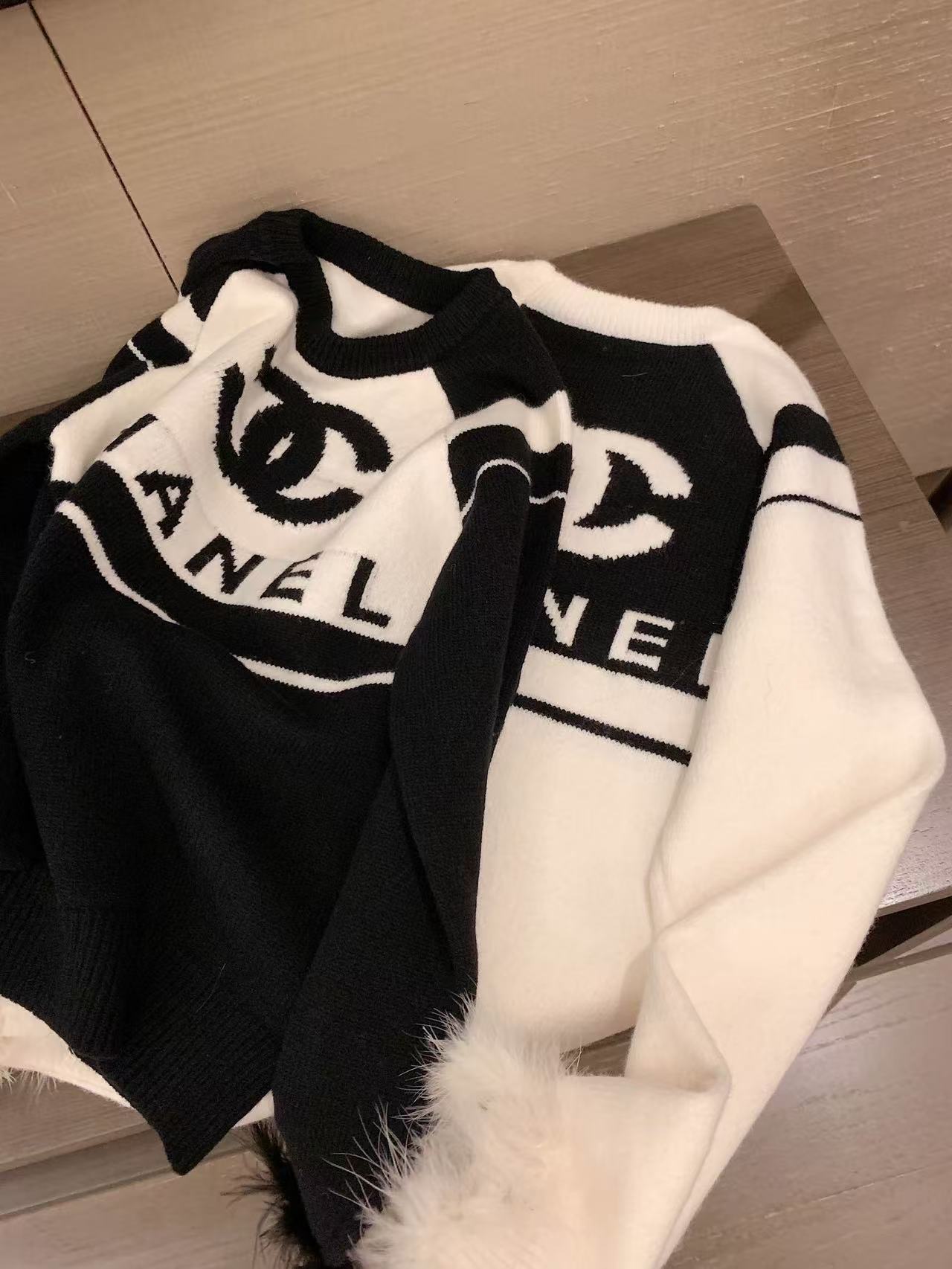 CHANE1 カラーブロック ダブルC セーター【50％割引+送料無料】