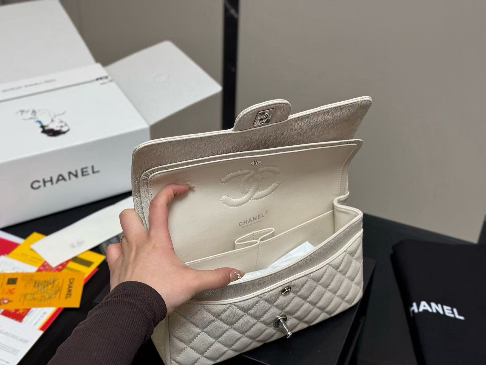 CHANE1CF キャビアチェーンショルダー/クロスボディバッグ【50％割引+送料無料】