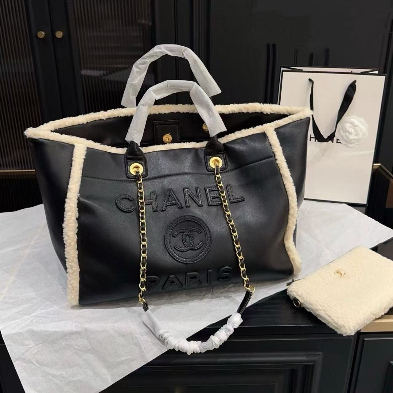 CHANE1 高品質ウールレザーショッピングバッグ【50％割引+送料無料】