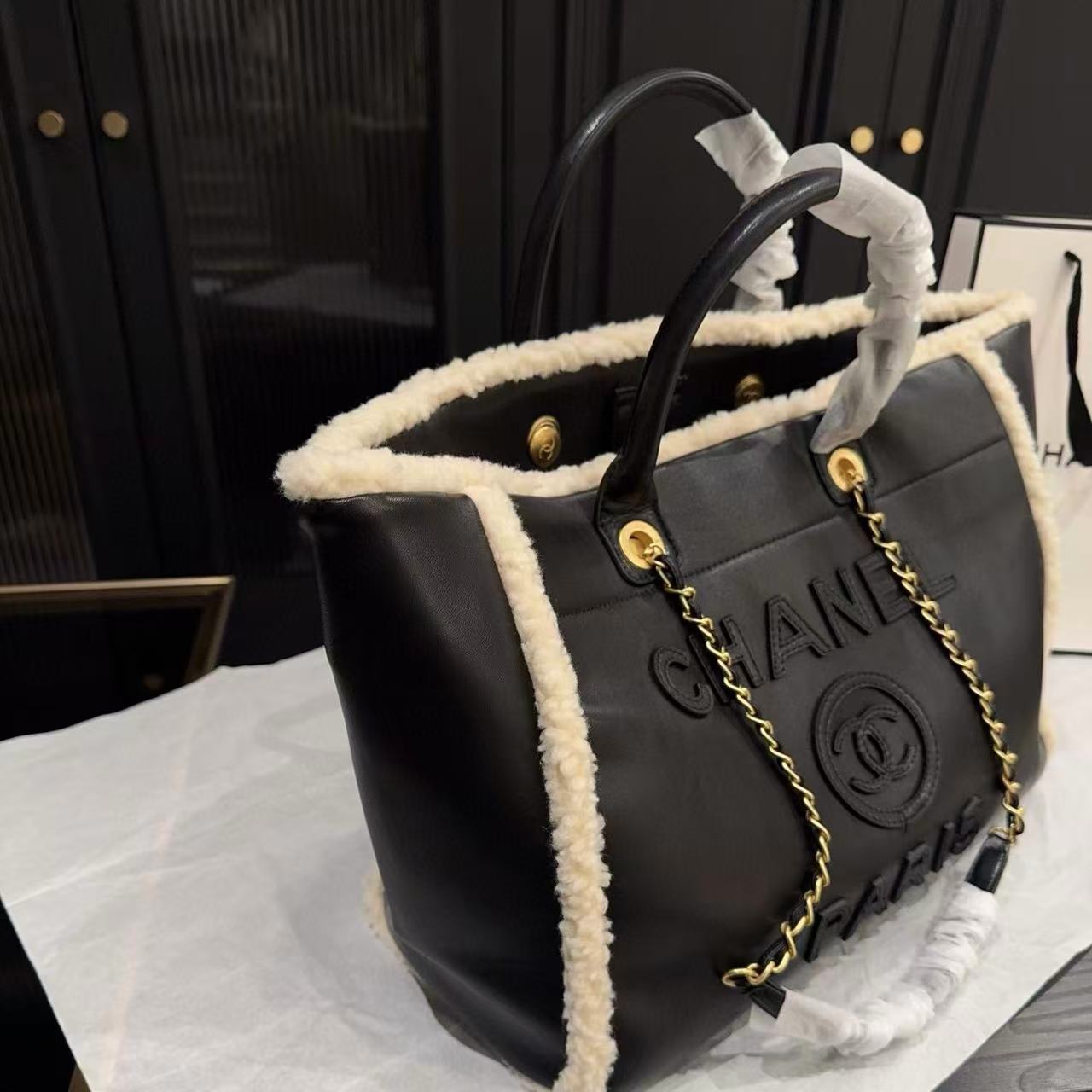 CHANE1 高品質ウールレザーショッピングバッグ【50％割引+送料無料】