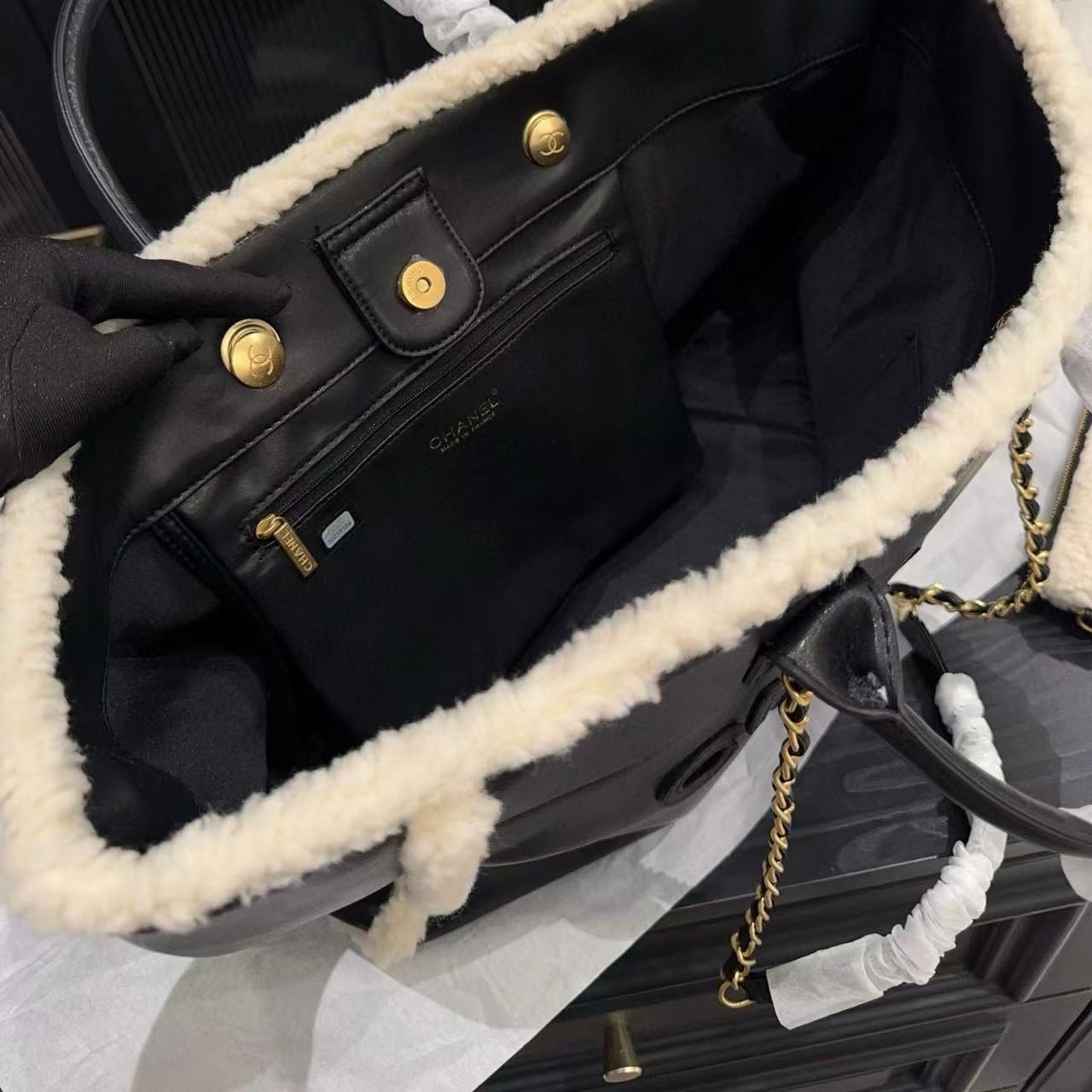 CHANE1 高品質ウールレザーショッピングバッグ【50％割引+送料無料】