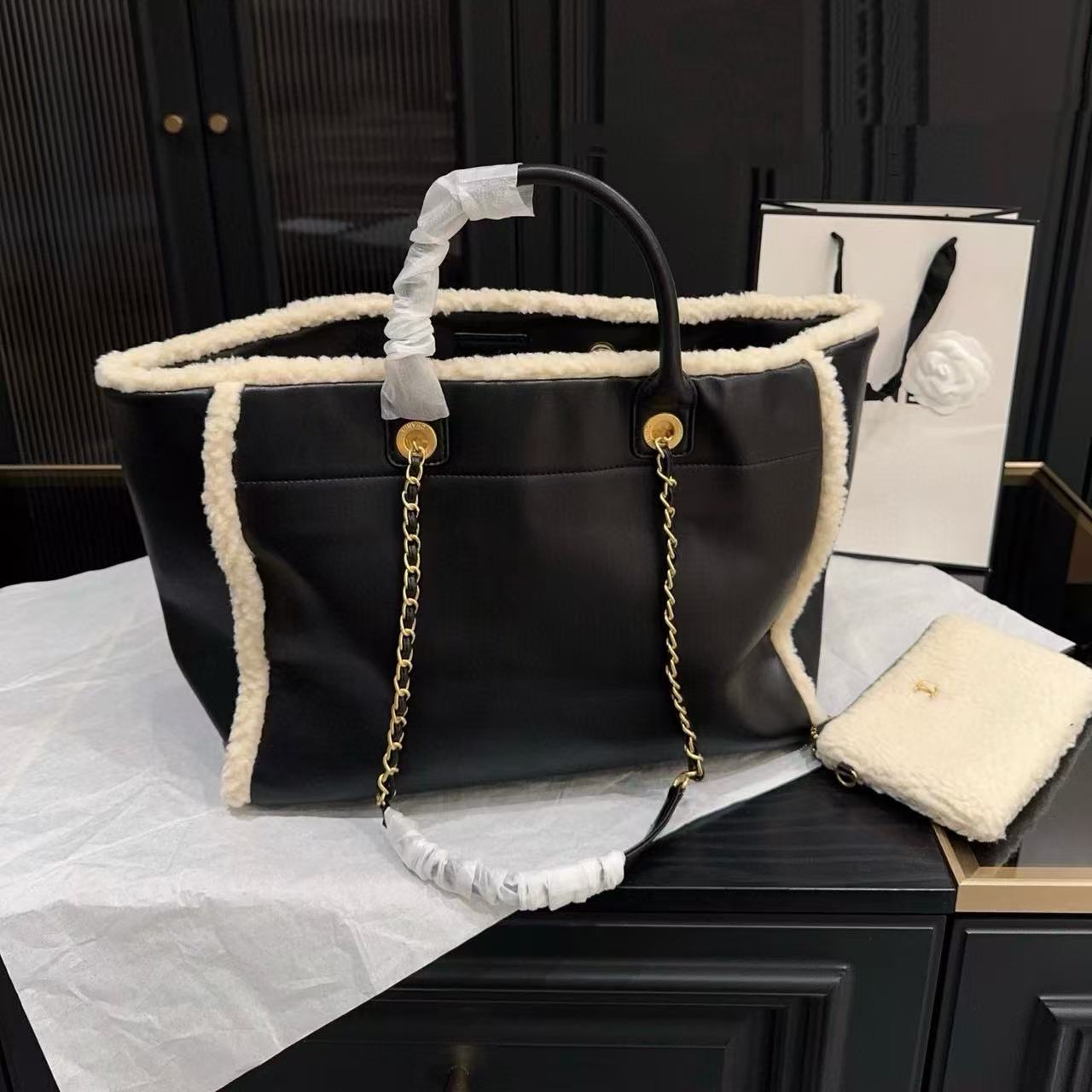 CHANE1 高品質ウールレザーショッピングバッグ【50％割引+送料無料】