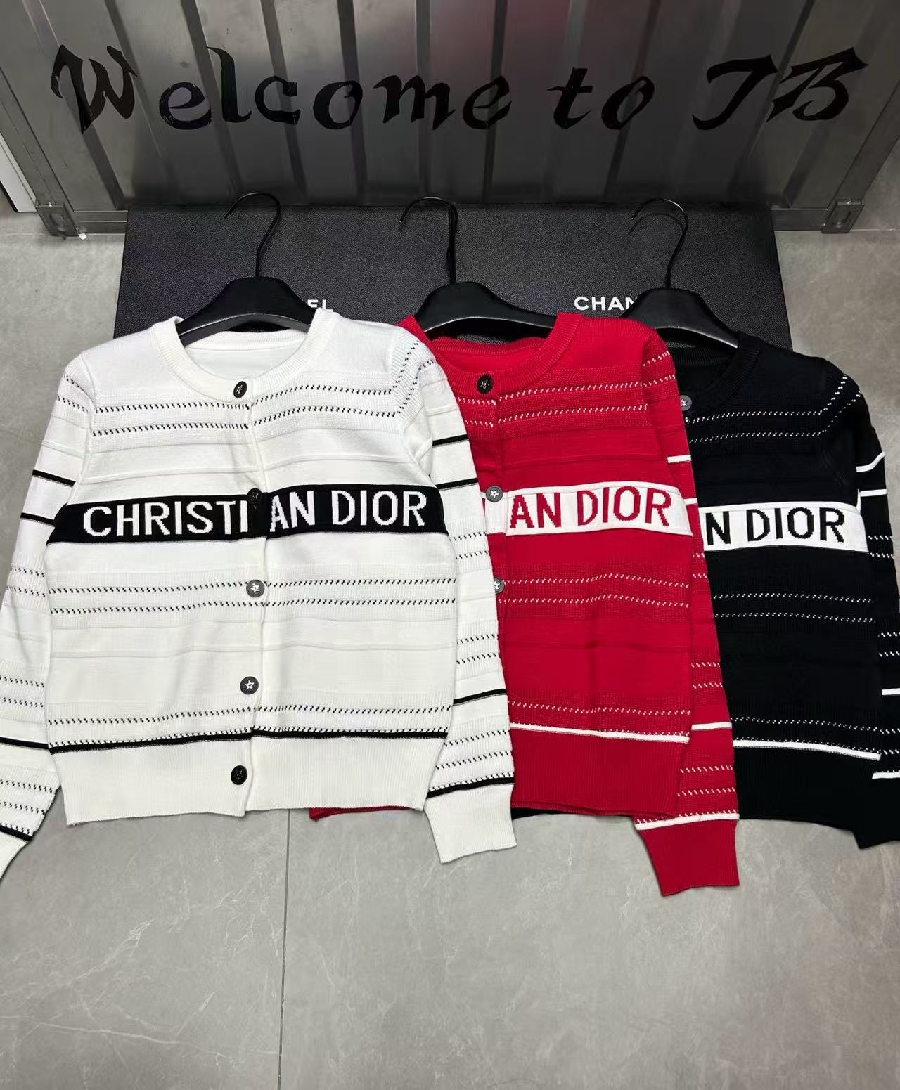 DI0RCD レターストライプウールカーディガン【50％割引+送料無料】