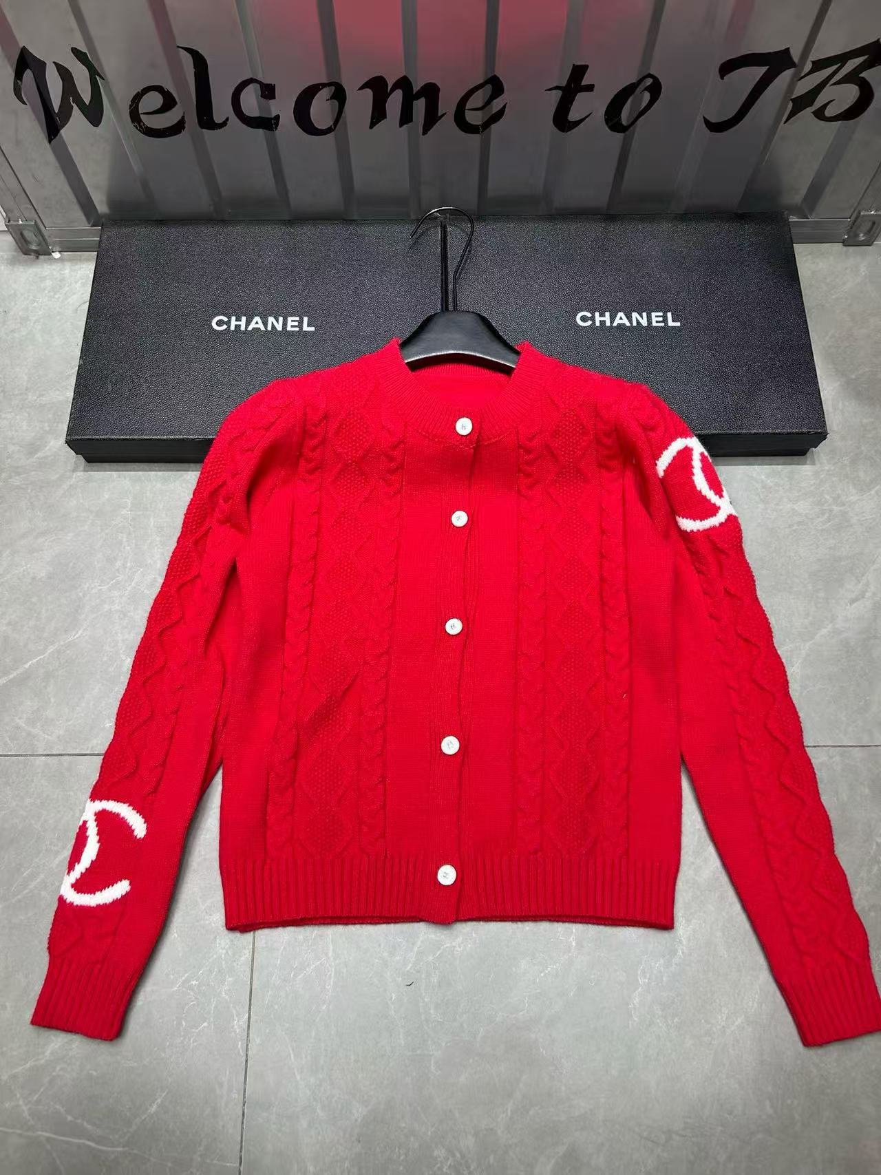 CHANE1 ロゴウールカーディガン【50％割引+送料無料】