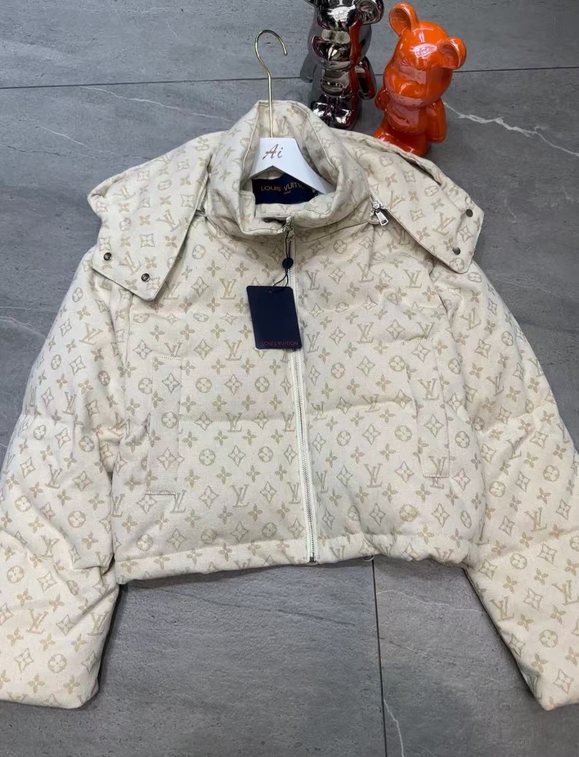 LV フード付きプリントダウンジャケット【50％割引+送料無料】