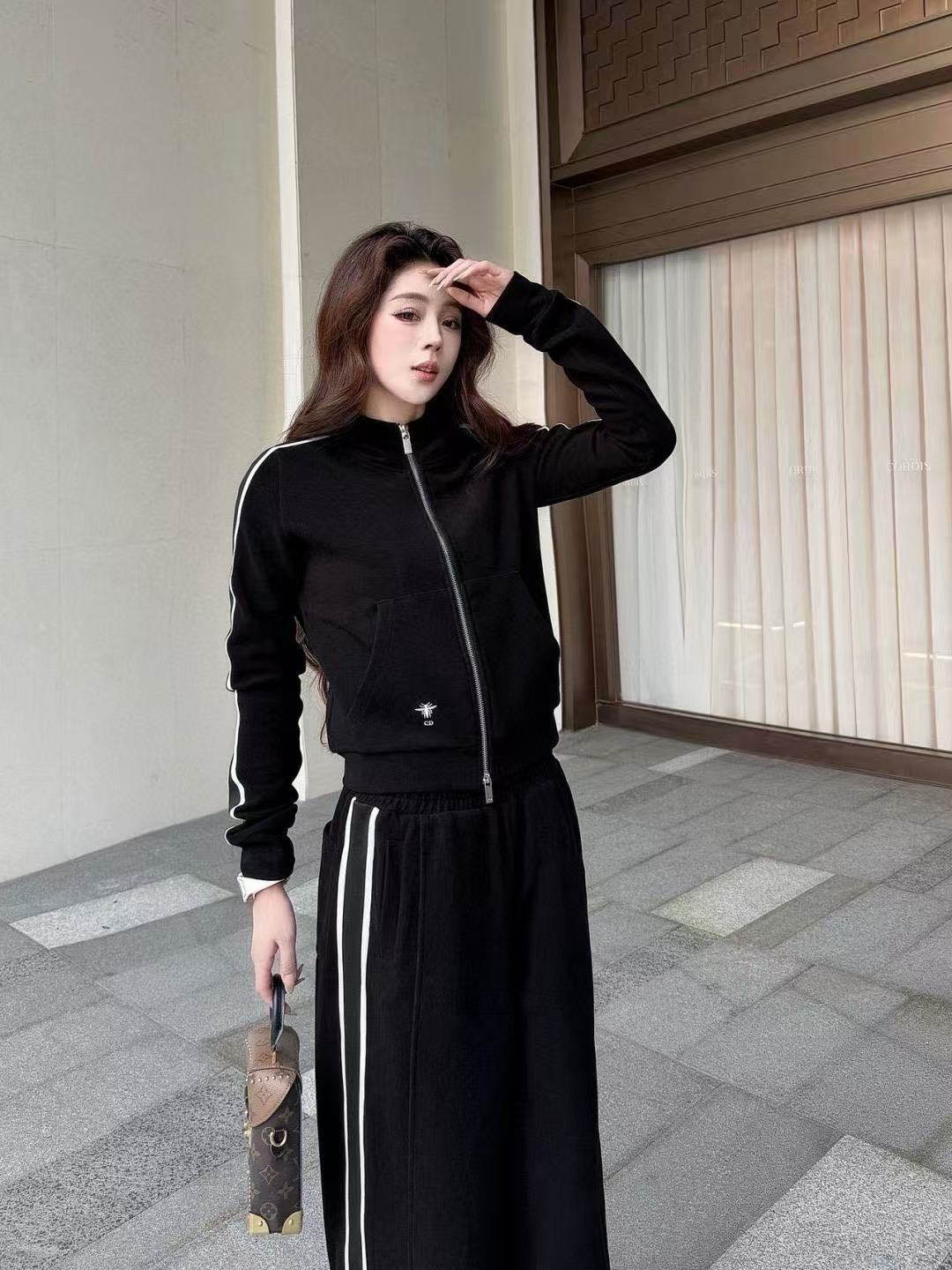 DIORレタード ジップアップ フード付きカジュアルスーツ【50％割引+送料無料】